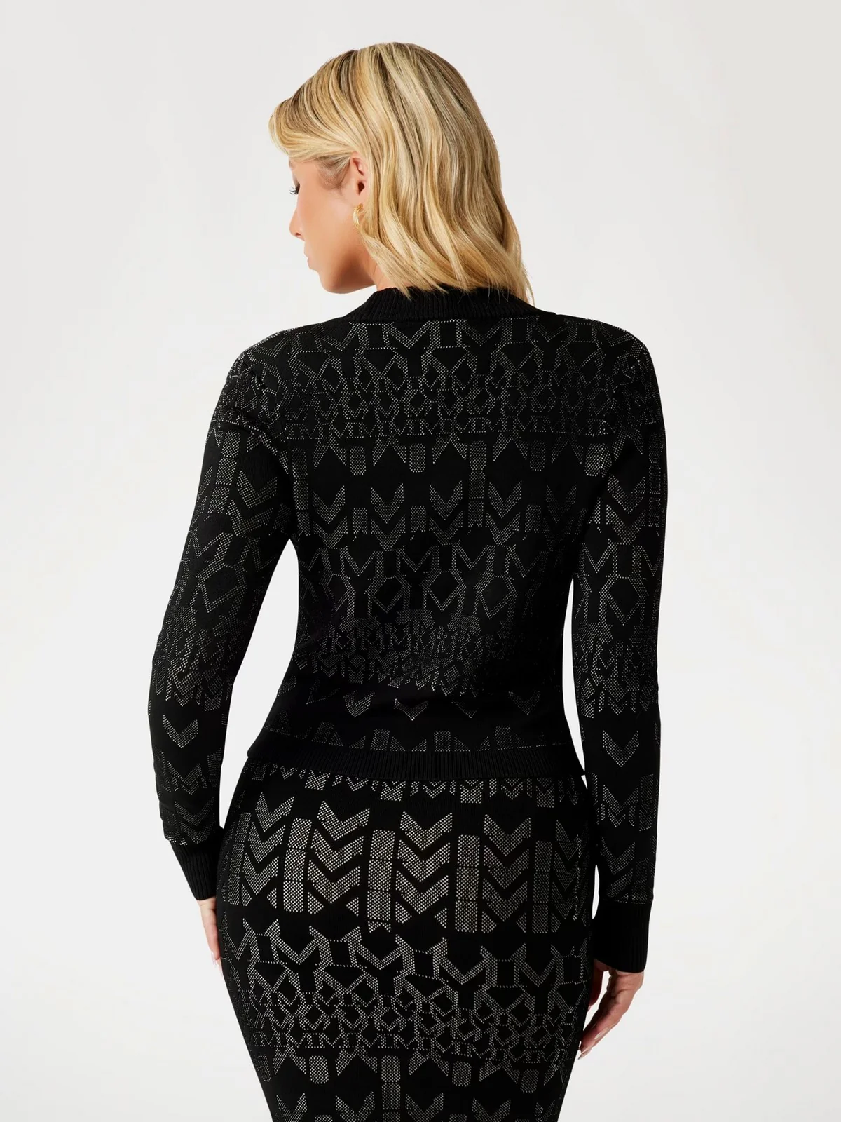 MARCIANO Cardigan Donna BILLIE MONOGRAM CARDI SWTR 5YGR06 5877Z FNWI GEOMETRIC MONOGRAM N - Image 4