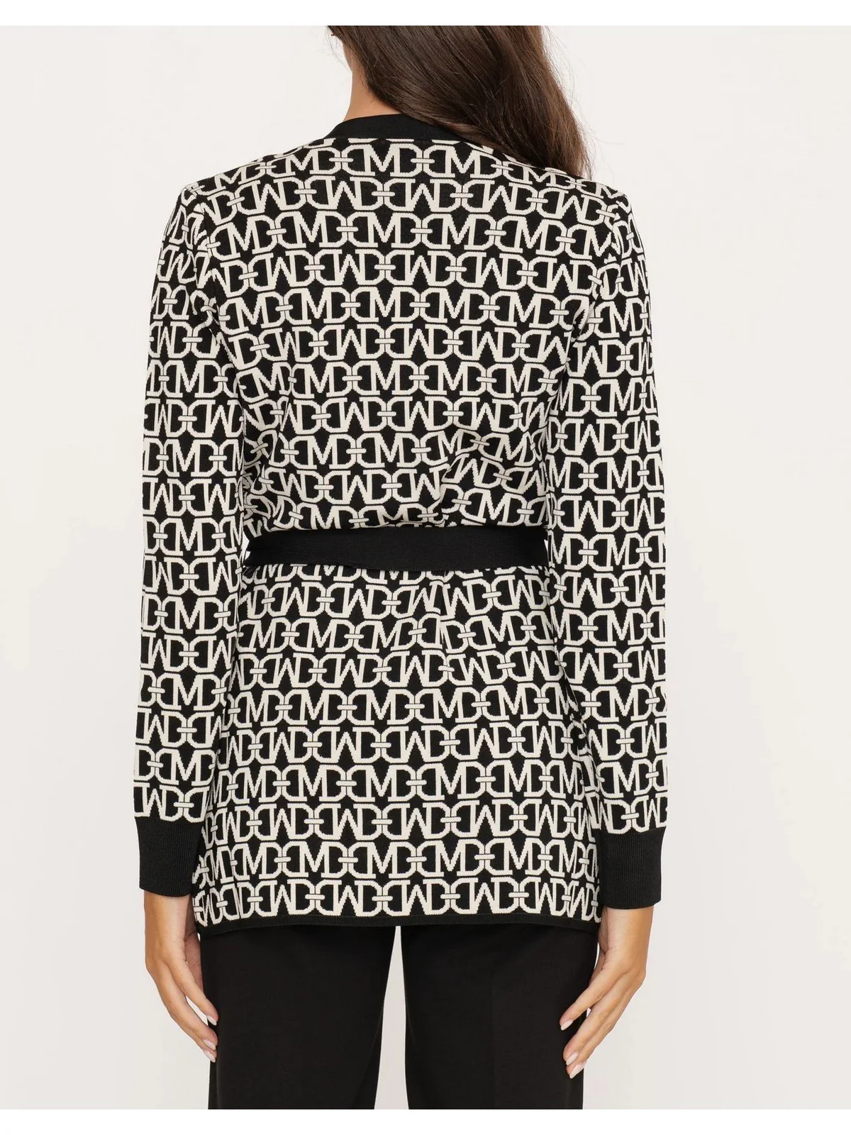MARCIANO Cardigan Donna Mati Allover Jacquar 4YGR19 5036Z FJ42 Nero - Image 3