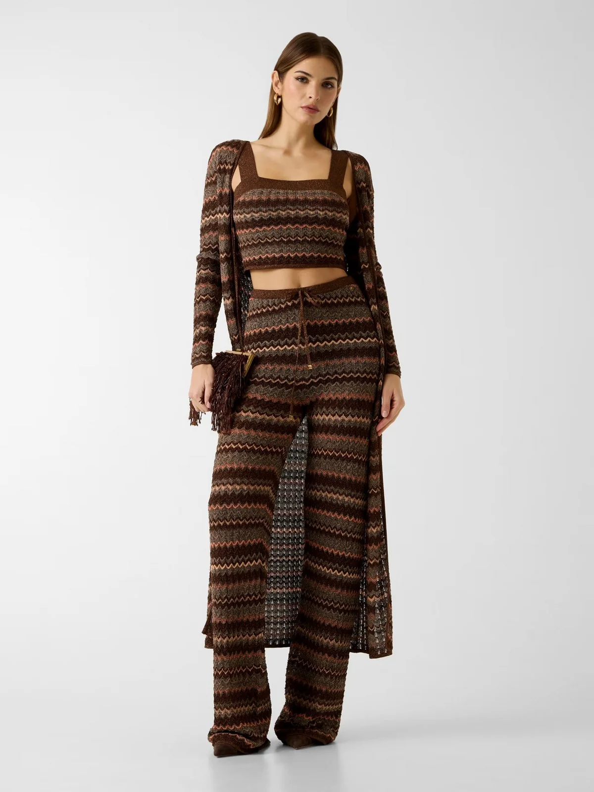 MARCIANO Cardigan Donna SUKI LS SWTR CARDIGAN G6GR14 Z0641 FMDZ BROWN/GOLD MULTI - Image 2