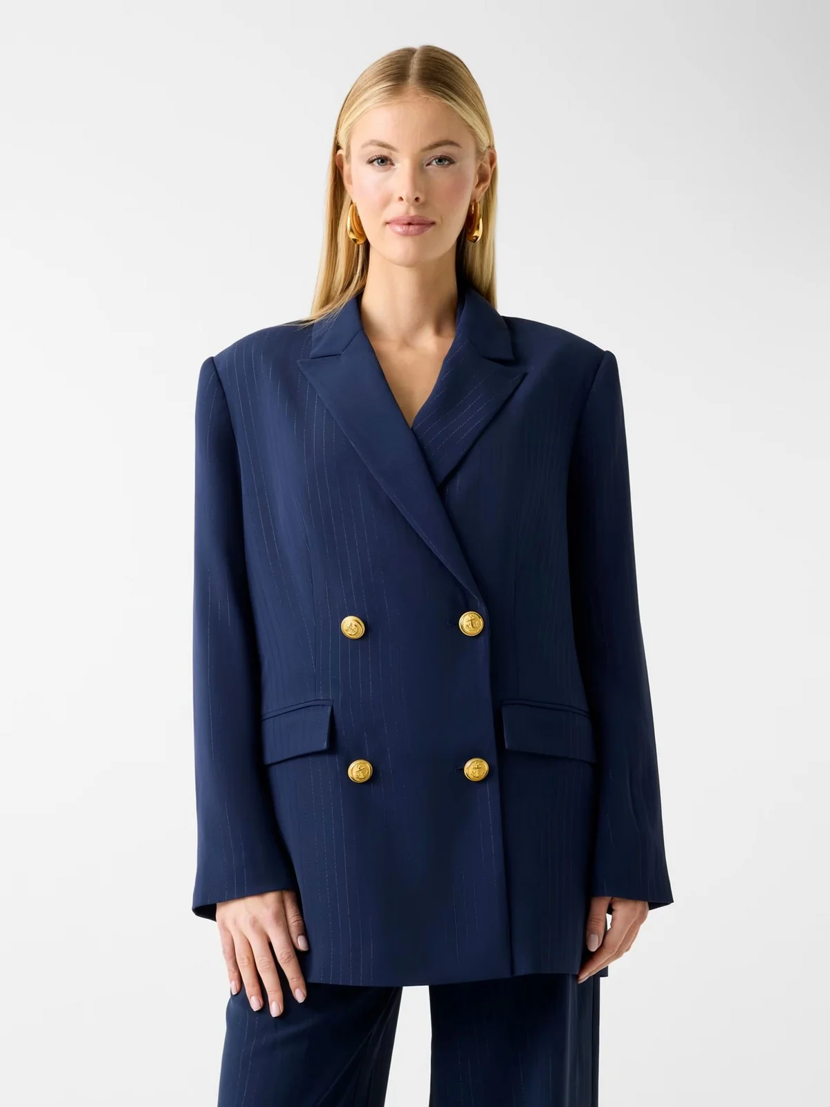 MARCIANO Giacca Donna NICLA DOUBLE BREASTED BLAZER 6RGN10 7438A FBEK SUITING BLUE PINSTRI - Image 2
