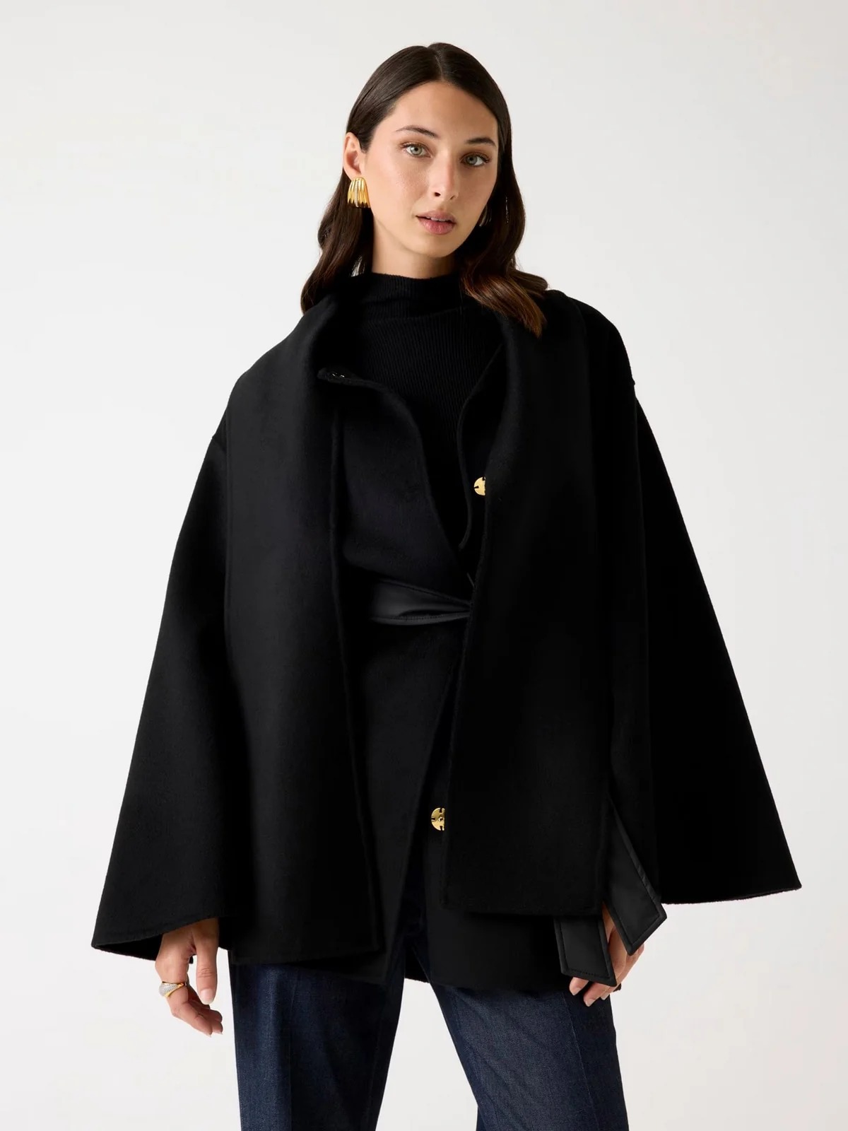 MARCIANO Giubbino Donna ELLA WIDE SLEEVES CAPE 5BGL01 7125A JBLK Jet Black A996 - Image 2