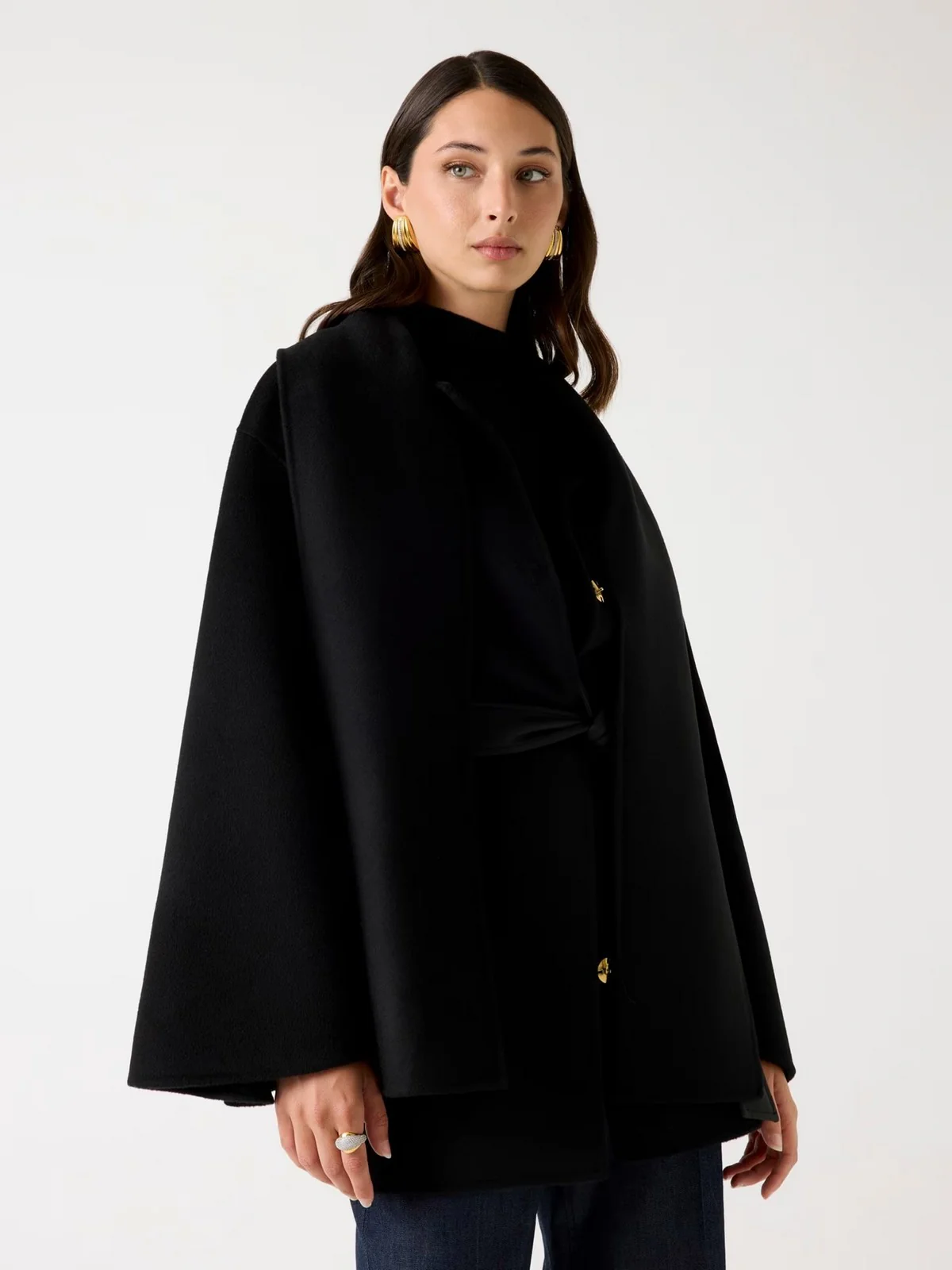 MARCIANO Giubbino Donna ELLA WIDE SLEEVES CAPE 5BGL01 7125A JBLK Jet Black A996 - Image 5