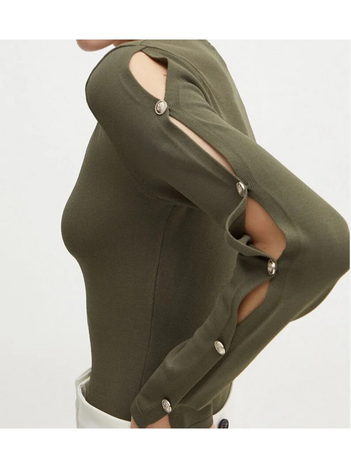 MARCIANO Maglia Donna Chiara Cut Out Ls To 4YGR16 5817Z G8F6 Verde - Image 3
