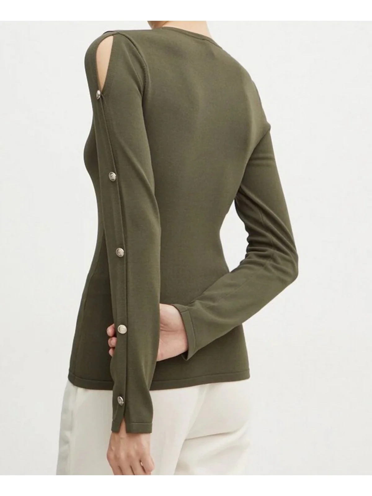 MARCIANO Maglia Donna Chiara Cut Out Ls To 4YGR16 5817Z G8F6 Verde - Image 5
