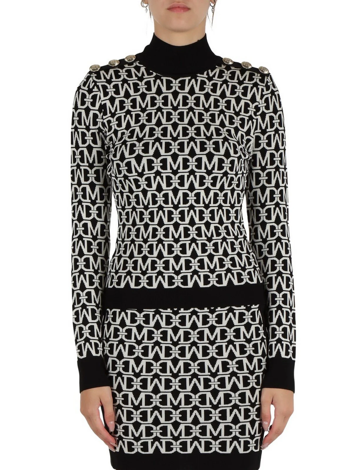 MARCIANO Maglione Donna Mati Allover Jacquar 4YGR20 5036Z FJ42 Nero - Image 2