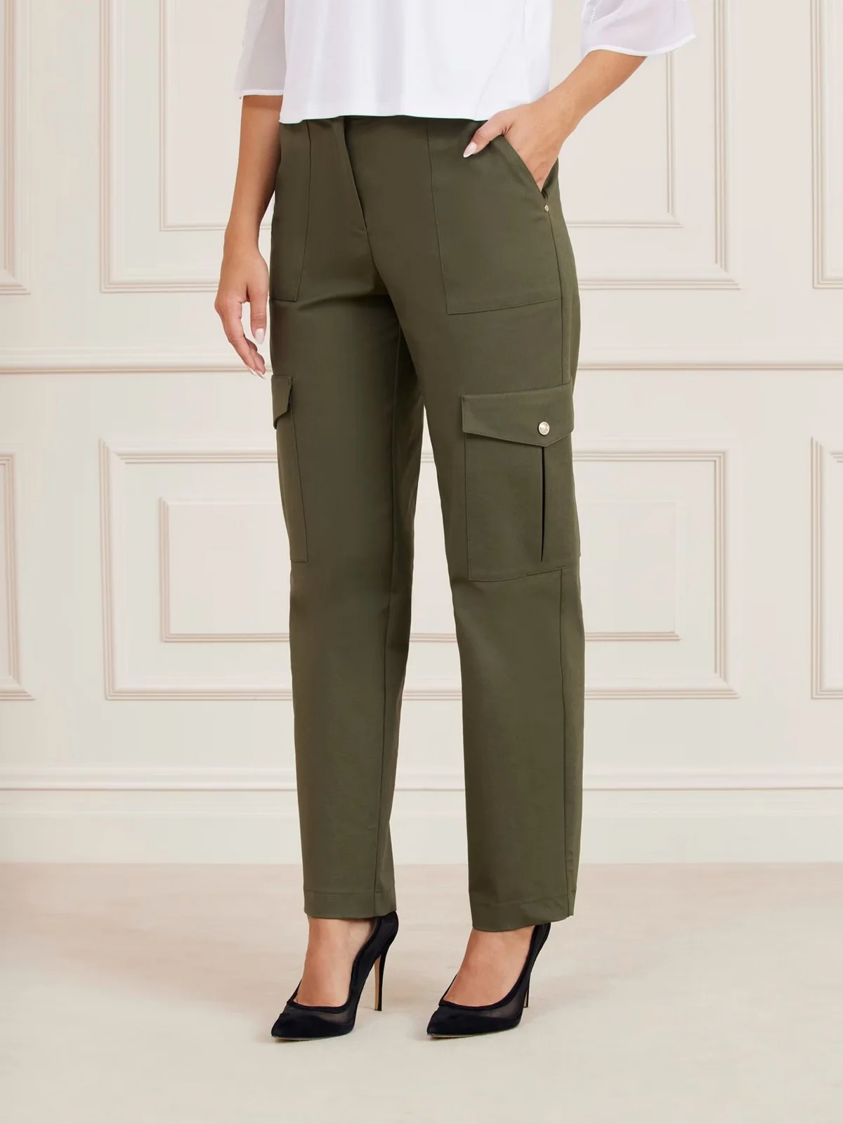 MARCIANO Pantalone Donna Alice Cargo Pant 4YGB16 7124A G8F6 Verde - Image 2