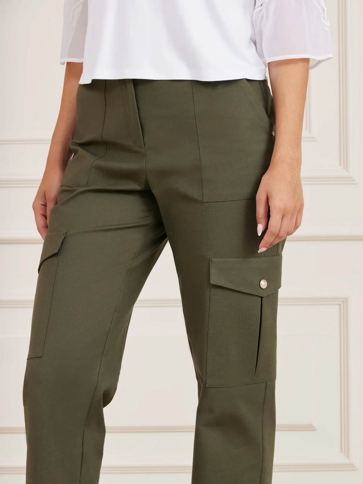 MARCIANO Pantalone Donna Alice Cargo Pant 4YGB16 7124A G8F6 Verde - Image 5