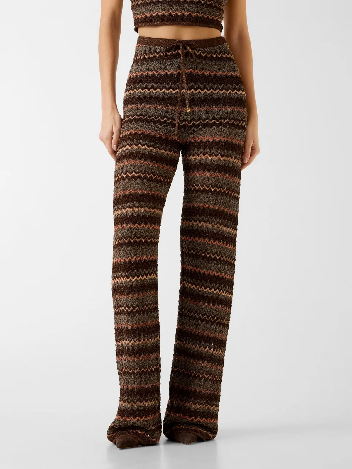 MARCIANO Pantalone Donna SUKI SWTR PANT G6GB13 Z0645 FMDZ BROWN/GOLD MULTI - Image 2