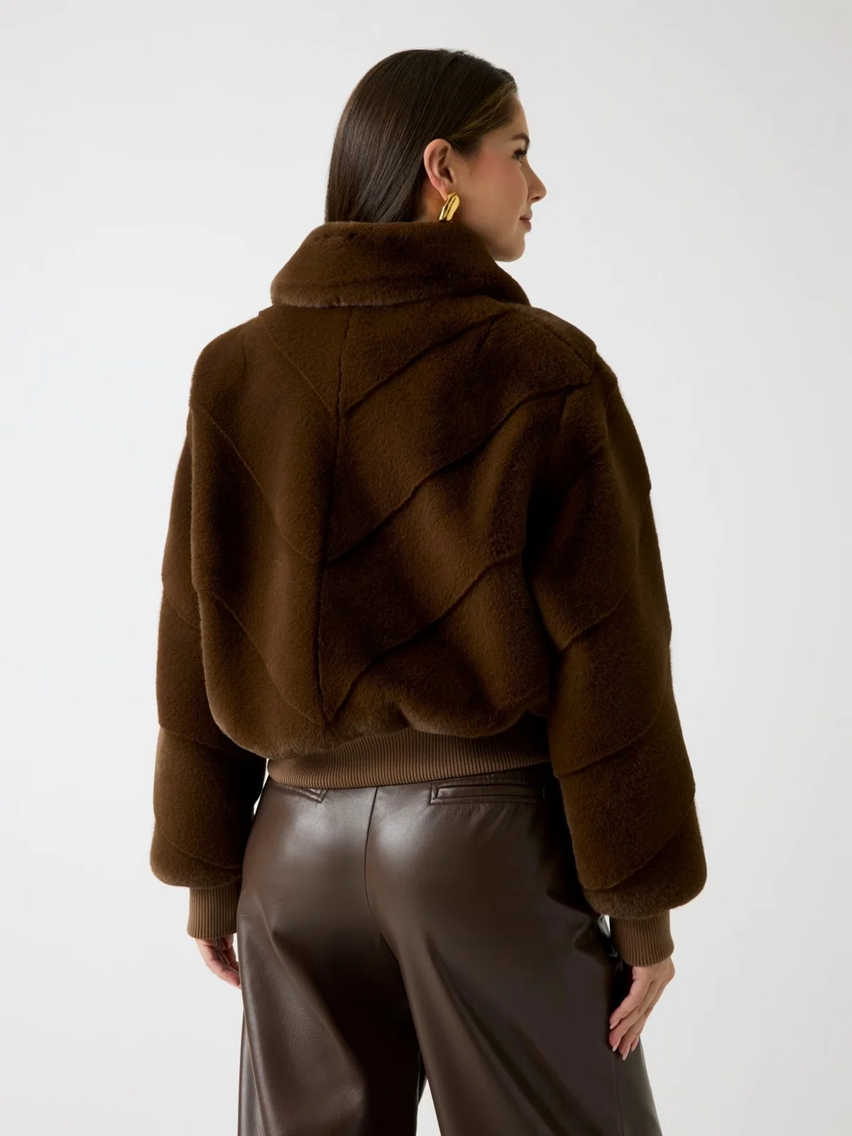MARCIANO Pelliccia Donna MAYA FAUX FUR JACKET 5BGL11 7375A F1AQ CHOCOLATE BROWNIE MU - Image 4