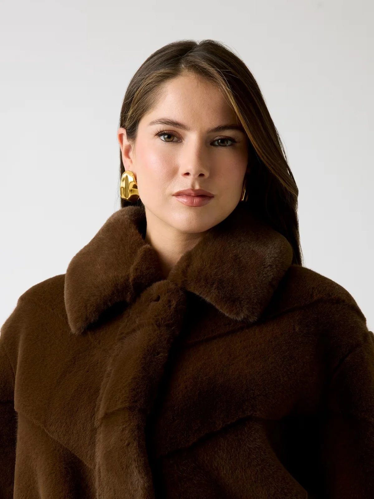 MARCIANO Pelliccia Donna MAYA FAUX FUR JACKET 5BGL11 7375A F1AQ CHOCOLATE BROWNIE MU - Image 5