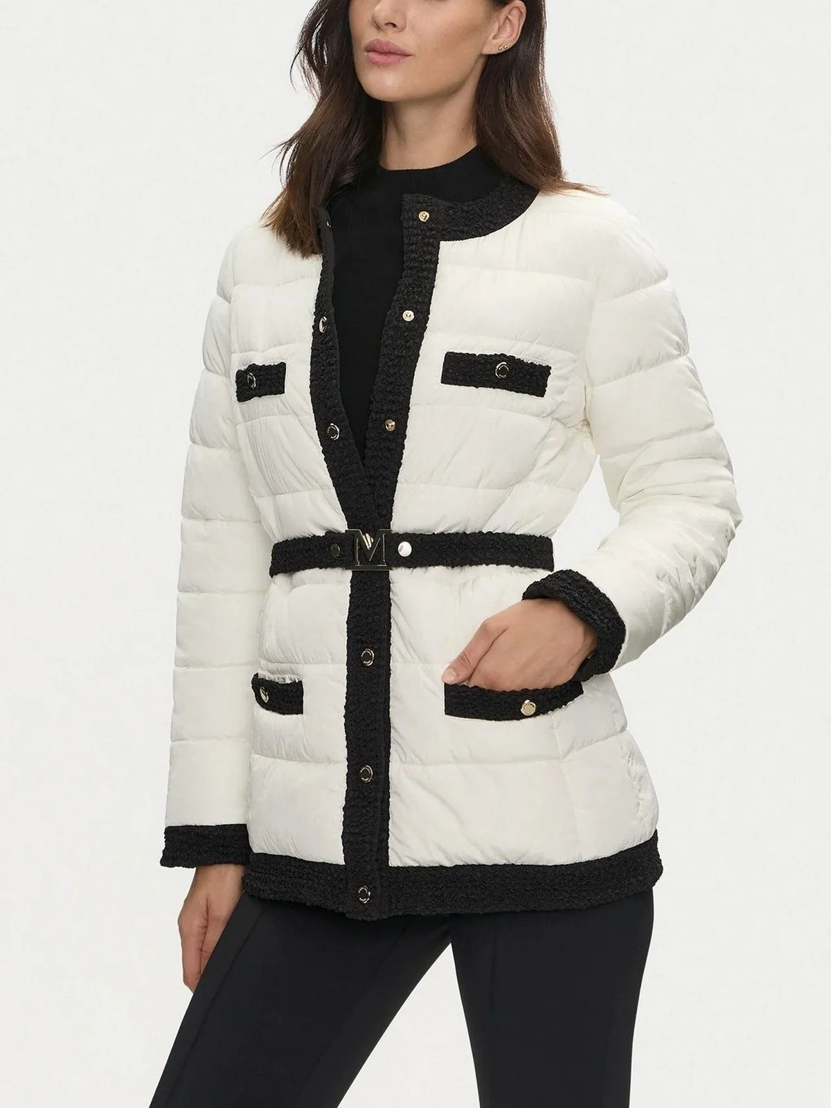 MARCIANO Piumino Donna Cecilia Belted Puffa 4YGL13 7127A G1CR Beige - Image 2