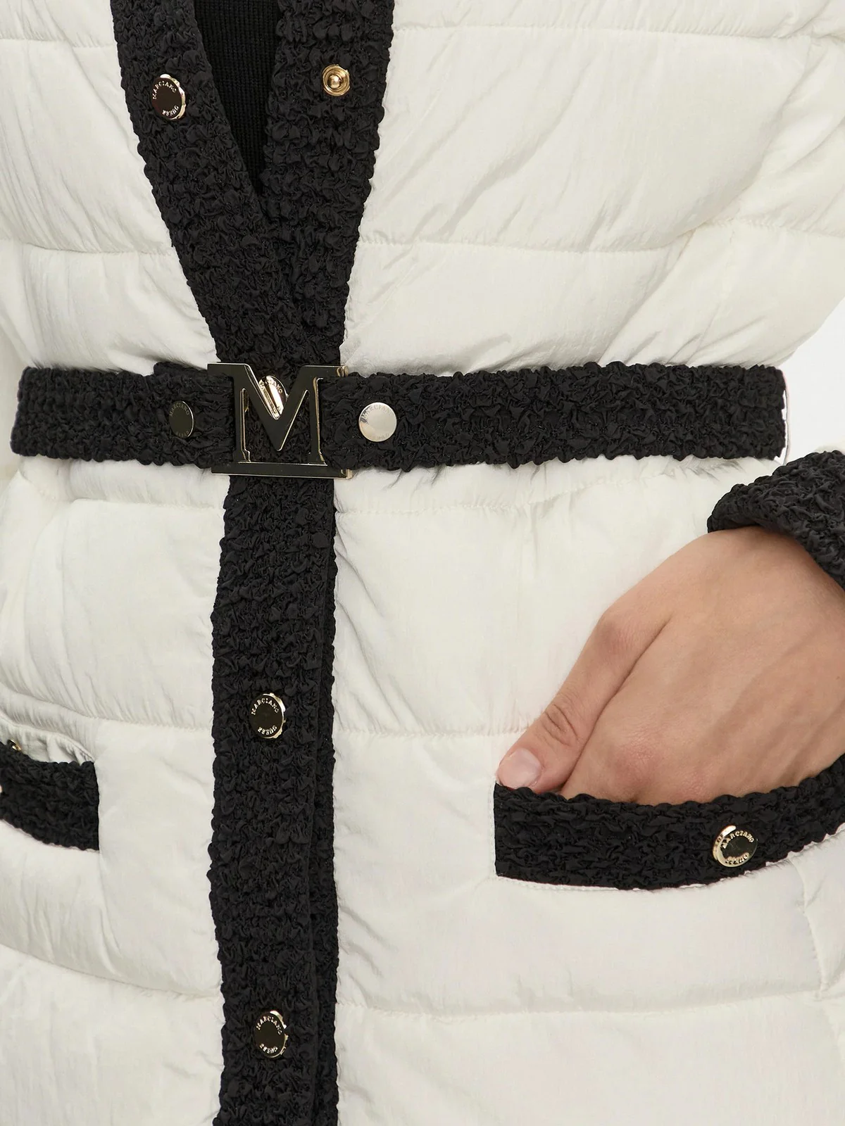 MARCIANO Piumino Donna Cecilia Belted Puffa 4YGL13 7127A G1CR Beige - Image 4