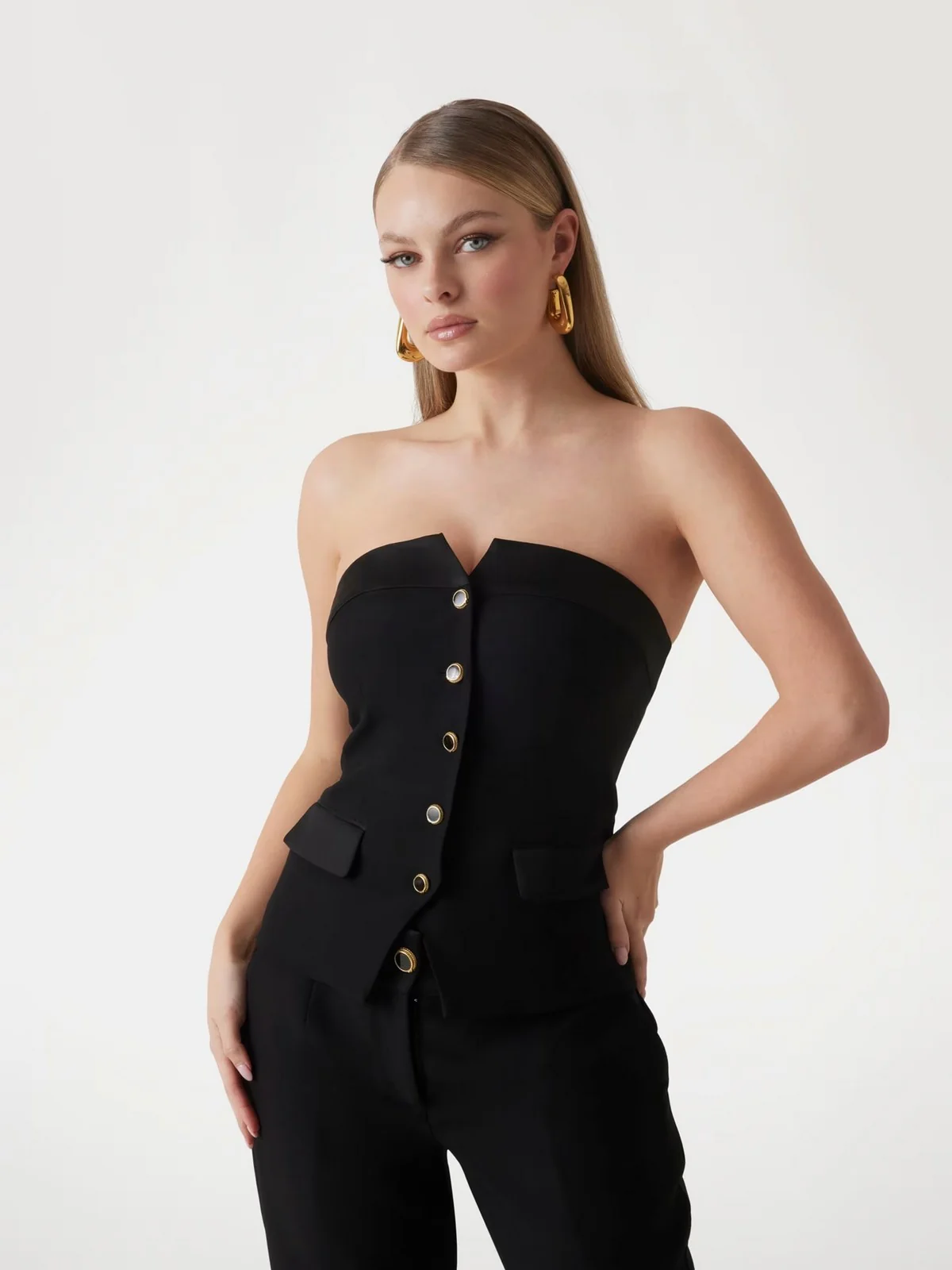 MARCIANO Top Donna VITTORIA BUSTIER TOP 5GGH07 7300A JBLK Nero - Image 2