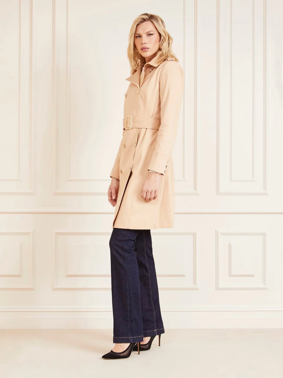 MARCIANO Trench Donna VERONIK TRENCH 4RGL06 9878Z G1G1 Beige - Image 4