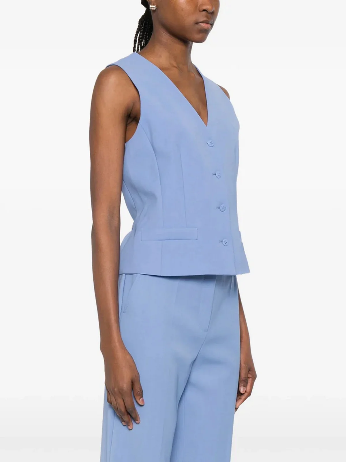 MAX MARA STUDIO Gilet Donna MSTMADIA 2616151011600 011 AZZURRO - Image 4