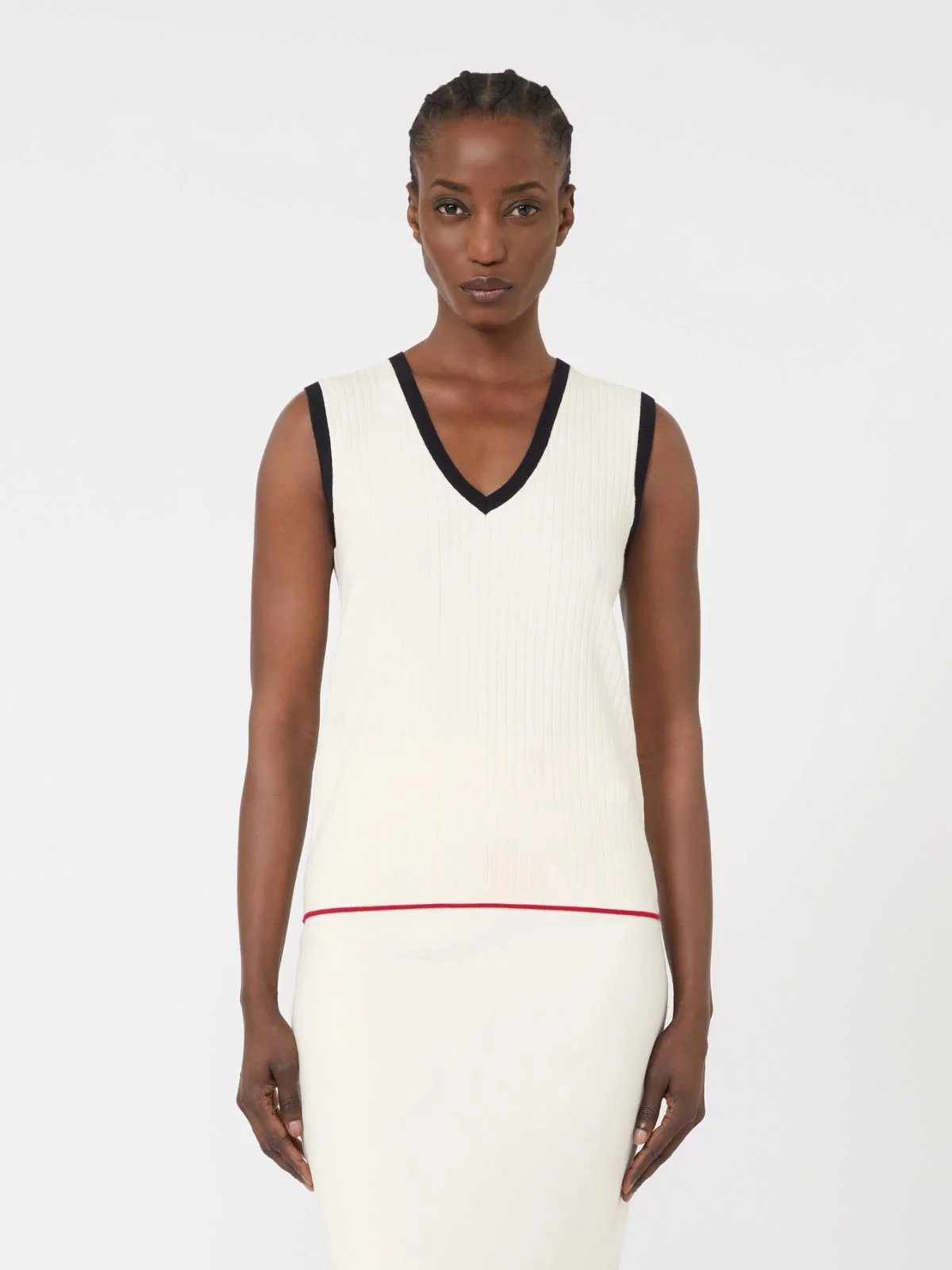 MAX MARA STUDIO Maglia Donna MSTUMILE 2616361131600 009 BIANCO BLU - Image 3