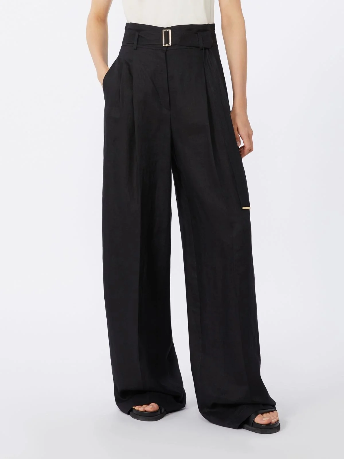 MAX MARA STUDIO Pantalone Donna MSTMATERIA 2616131092600 035 Nero - Image 4