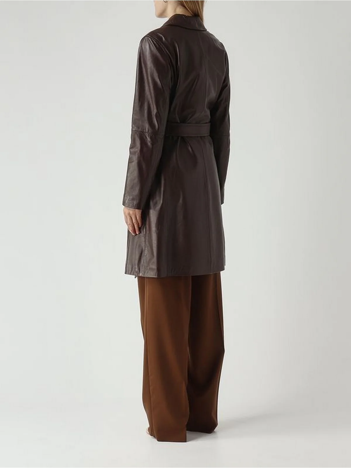 MAX MARA STUDIO Soprabito in pelle Donna MSTAMACA 2616471011600 002 Marrone - Image 3