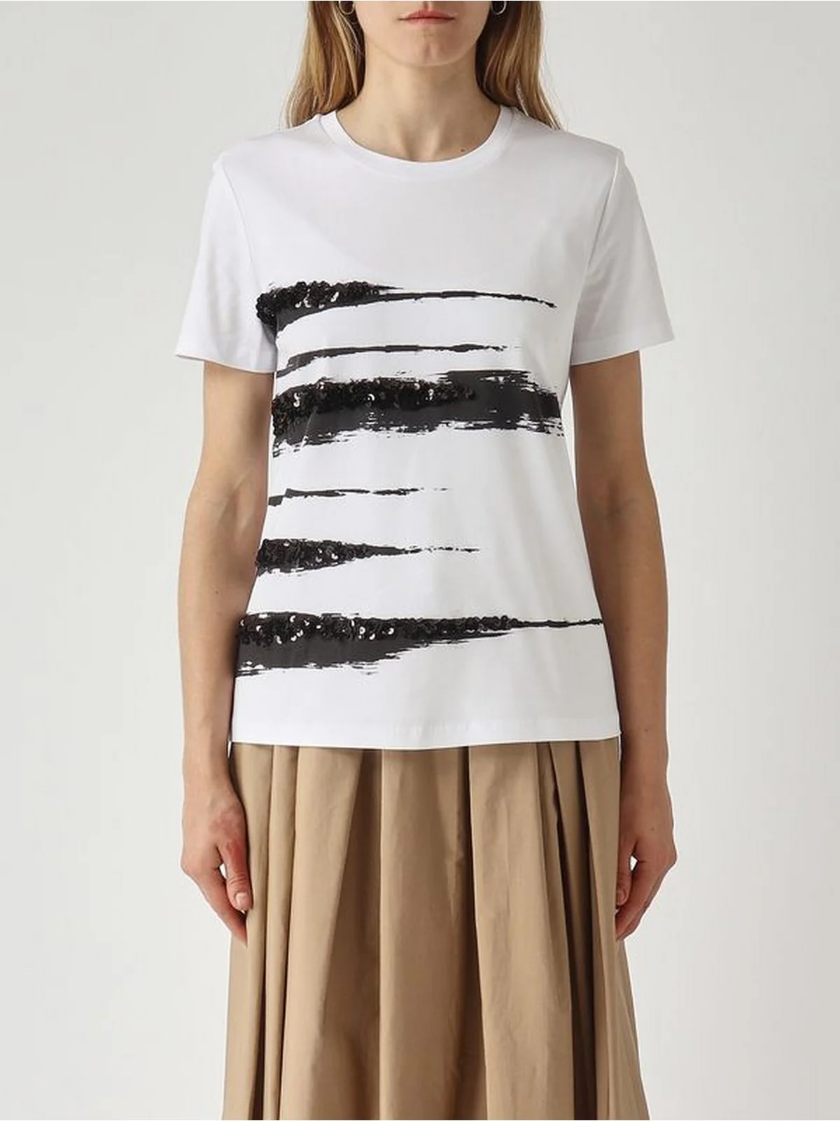 MAX MARA STUDIO T-shirt Donna MSTPIACERE 2616971012600 003 BIANCO OTTICO - Image 3