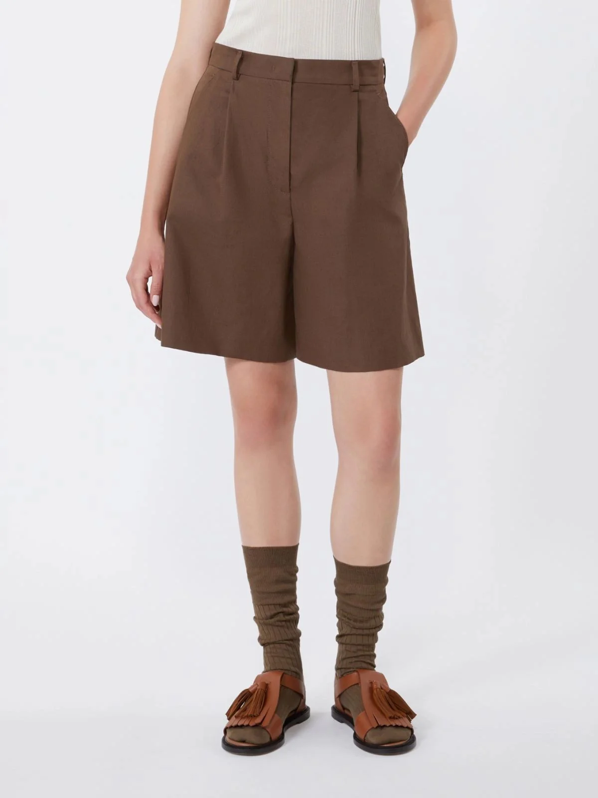 MAX MARA WEEKEND Pantaloncino Donna WKDECUBA 2615141022600 013 CIOCCOLATO - Image 4