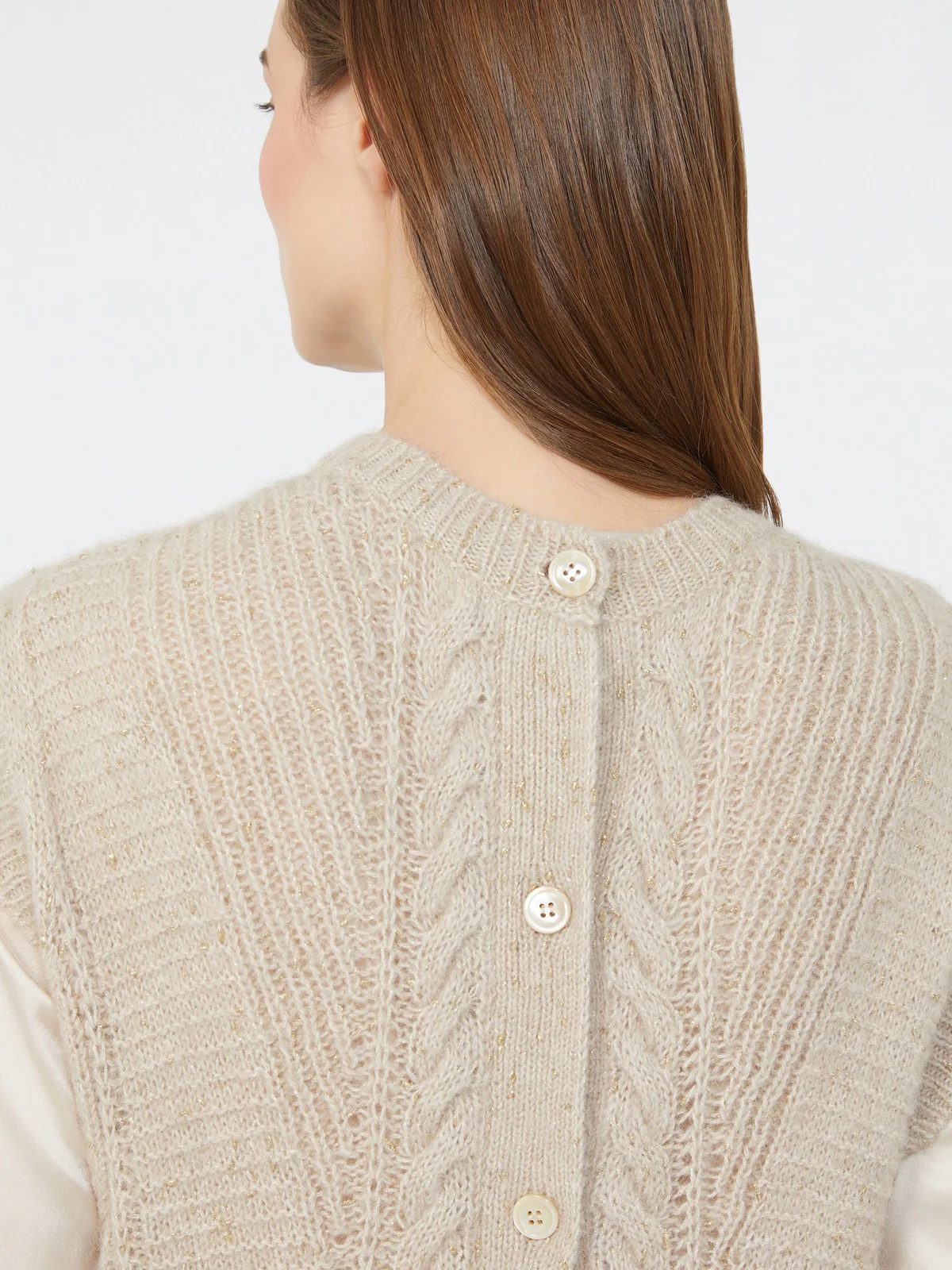 MAX MARA Gilet Donna TAFFY 2526356032600 001 BEIGE LUREX - Image 2