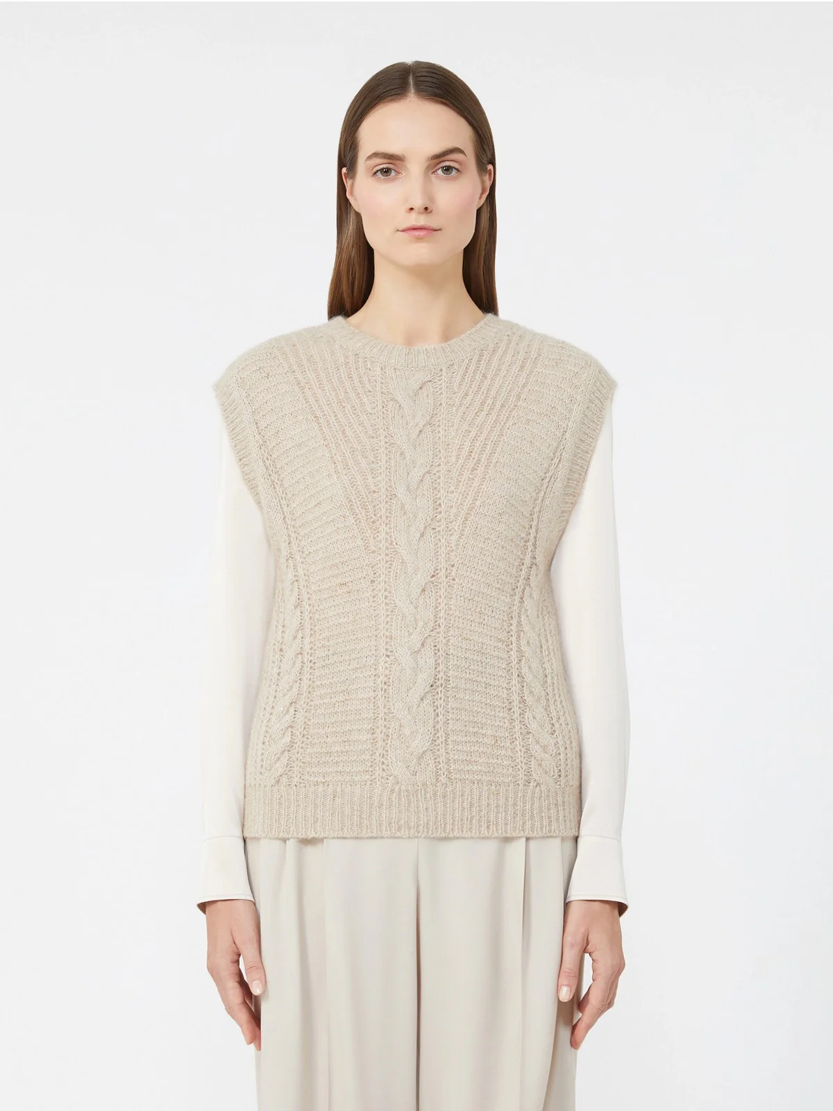 MAX MARA Gilet Donna TAFFY 2526356032600 001 BEIGE LUREX - Image 4