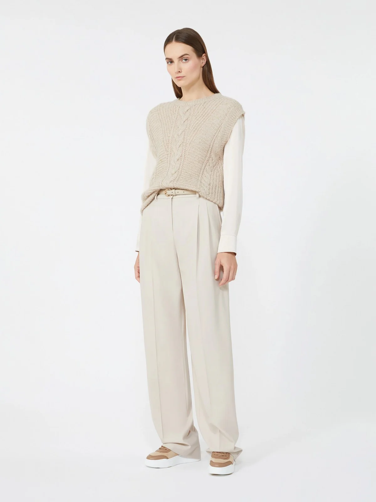 MAX MARA Gilet Donna TAFFY 2526356032600 001 BEIGE LUREX - Image 5