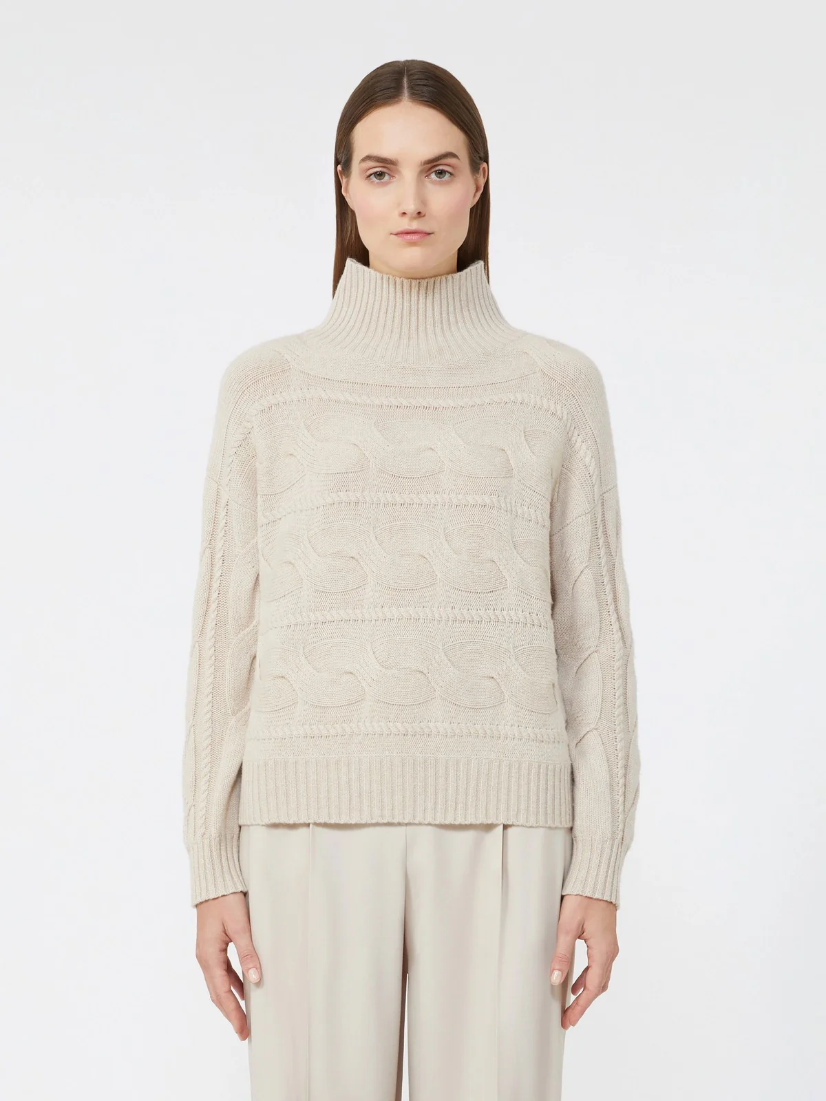 MAX MARA Maglione dolcevita Donna VODKA 2526366042600 002 BEIGE MELANGE - Image 4