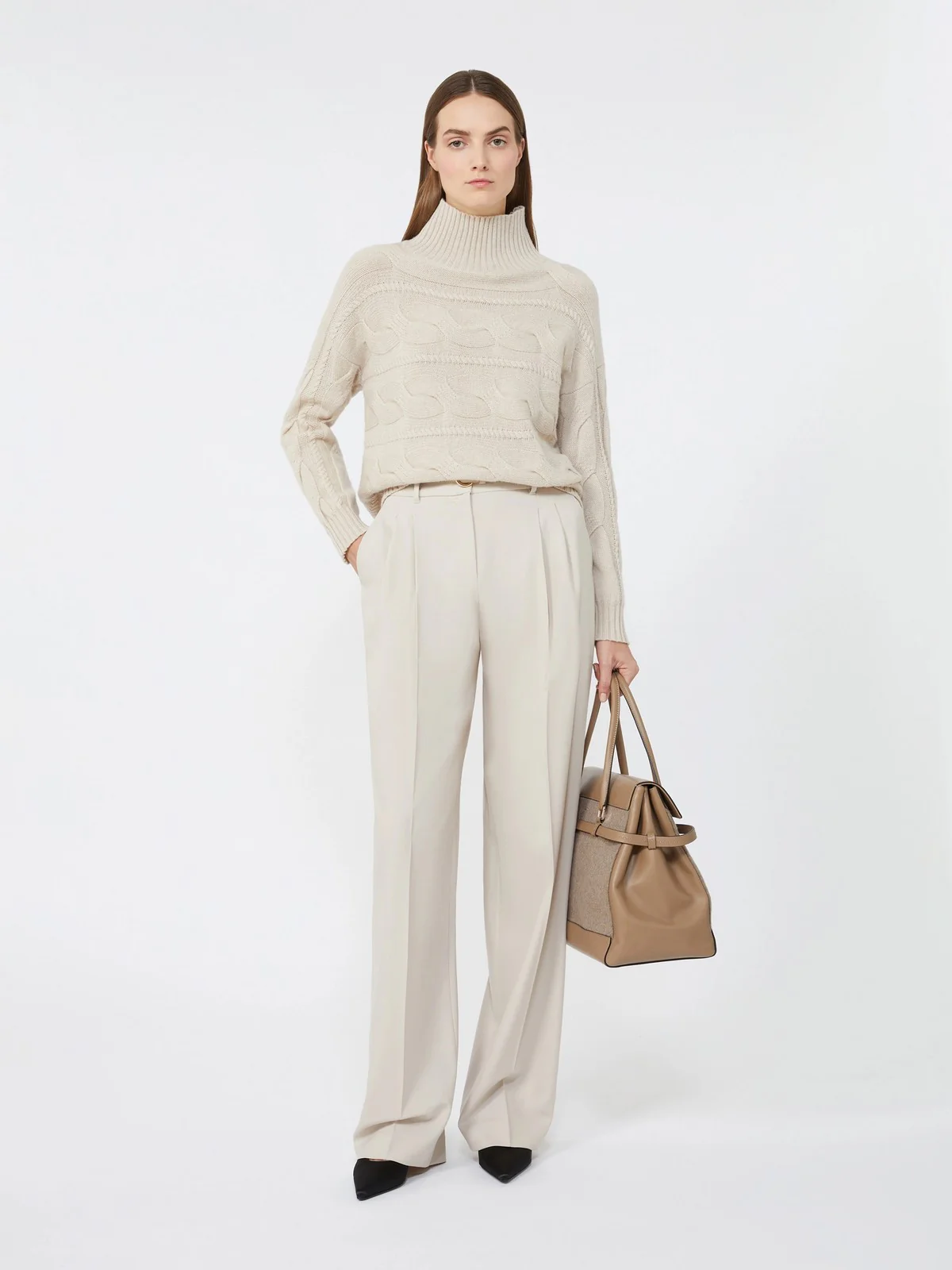 MAX MARA Maglione dolcevita Donna VODKA 2526366042600 002 BEIGE MELANGE - Image 5