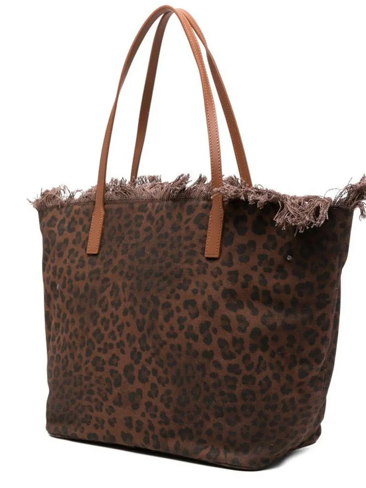 MC2 SAINT BARTH Borsa Donna  CITY BAG FRINGE 00588L CANVAS DARK LEOPARD 18 EMB - Image 2