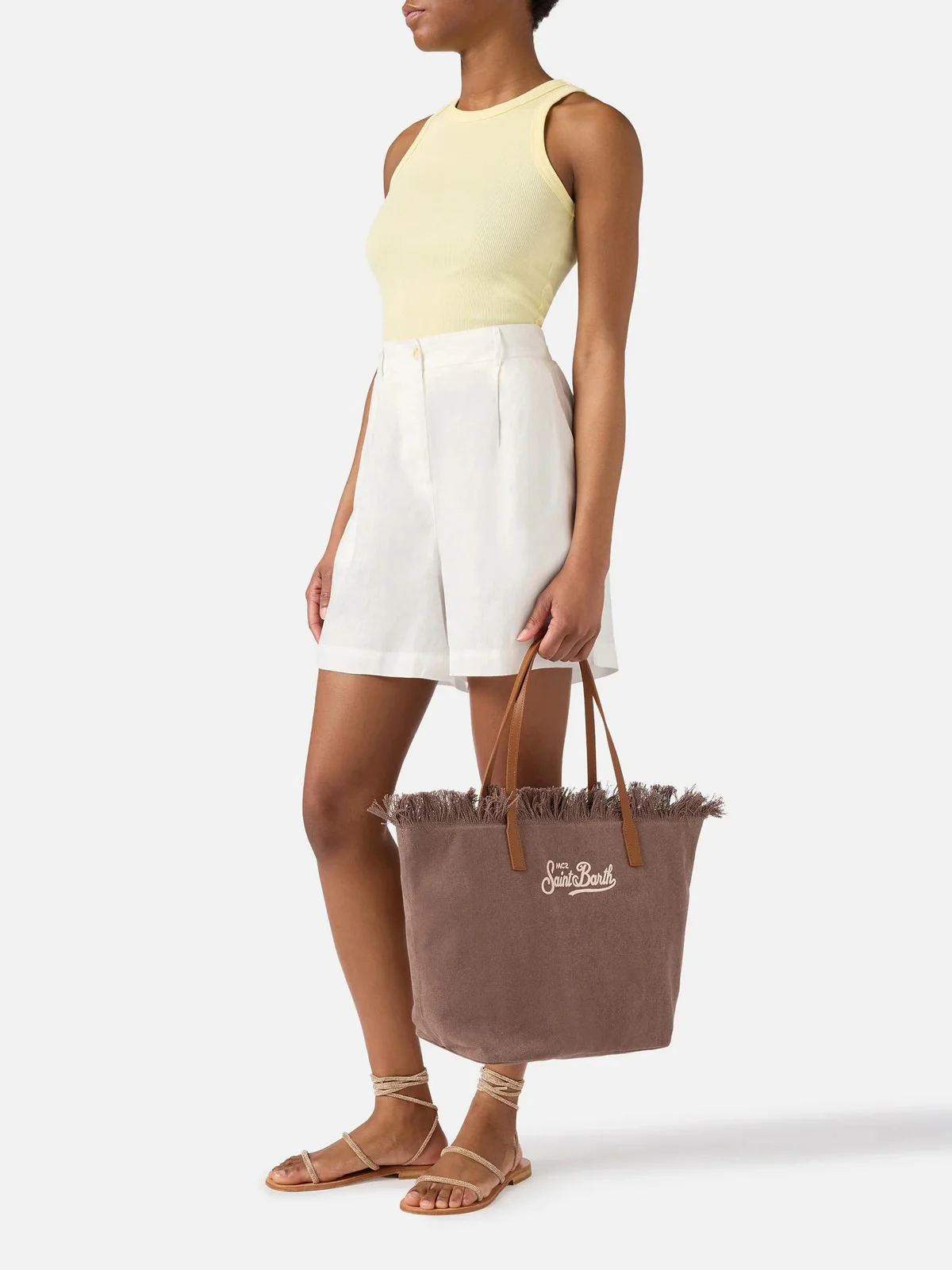MC2 SAINT BARTH Borsa Donna  CITY BAG FRINGE 01742L CANVAS 18 EMB - Image 2