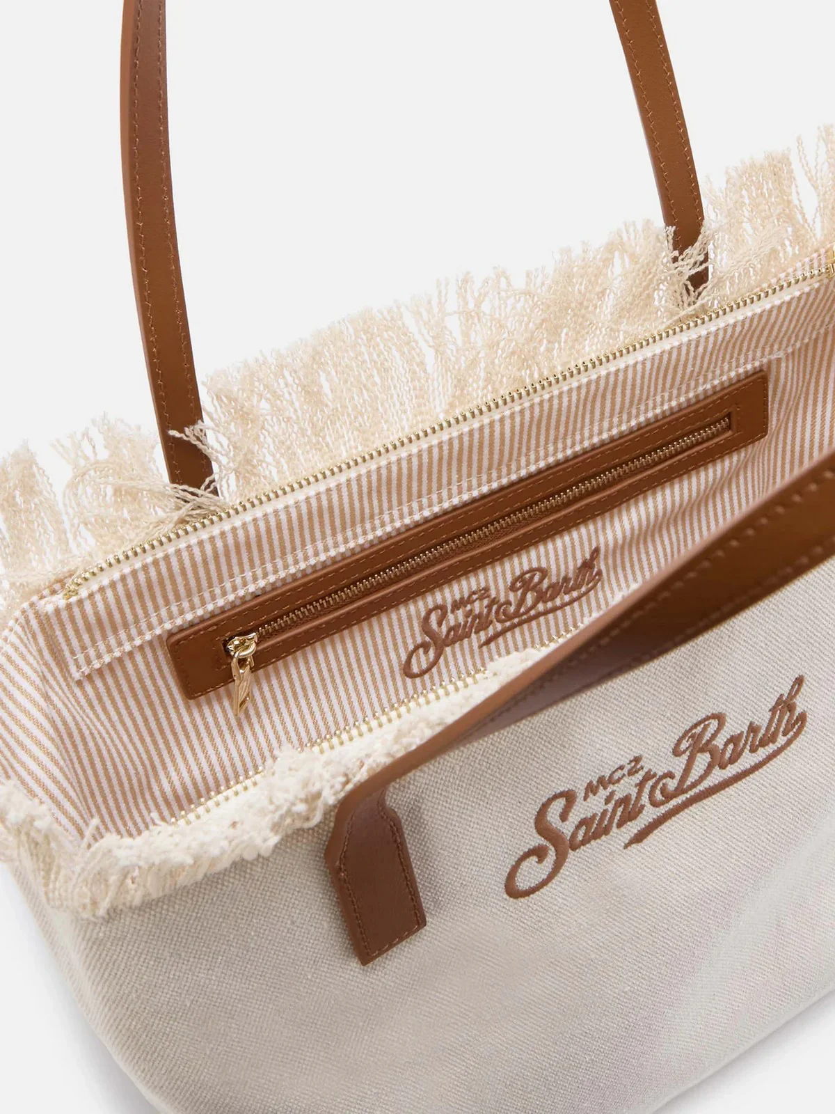 MC2 SAINT BARTH Borsa Donna  CITY BAG MID FRINGE 00302L BIANCO - Image 5
