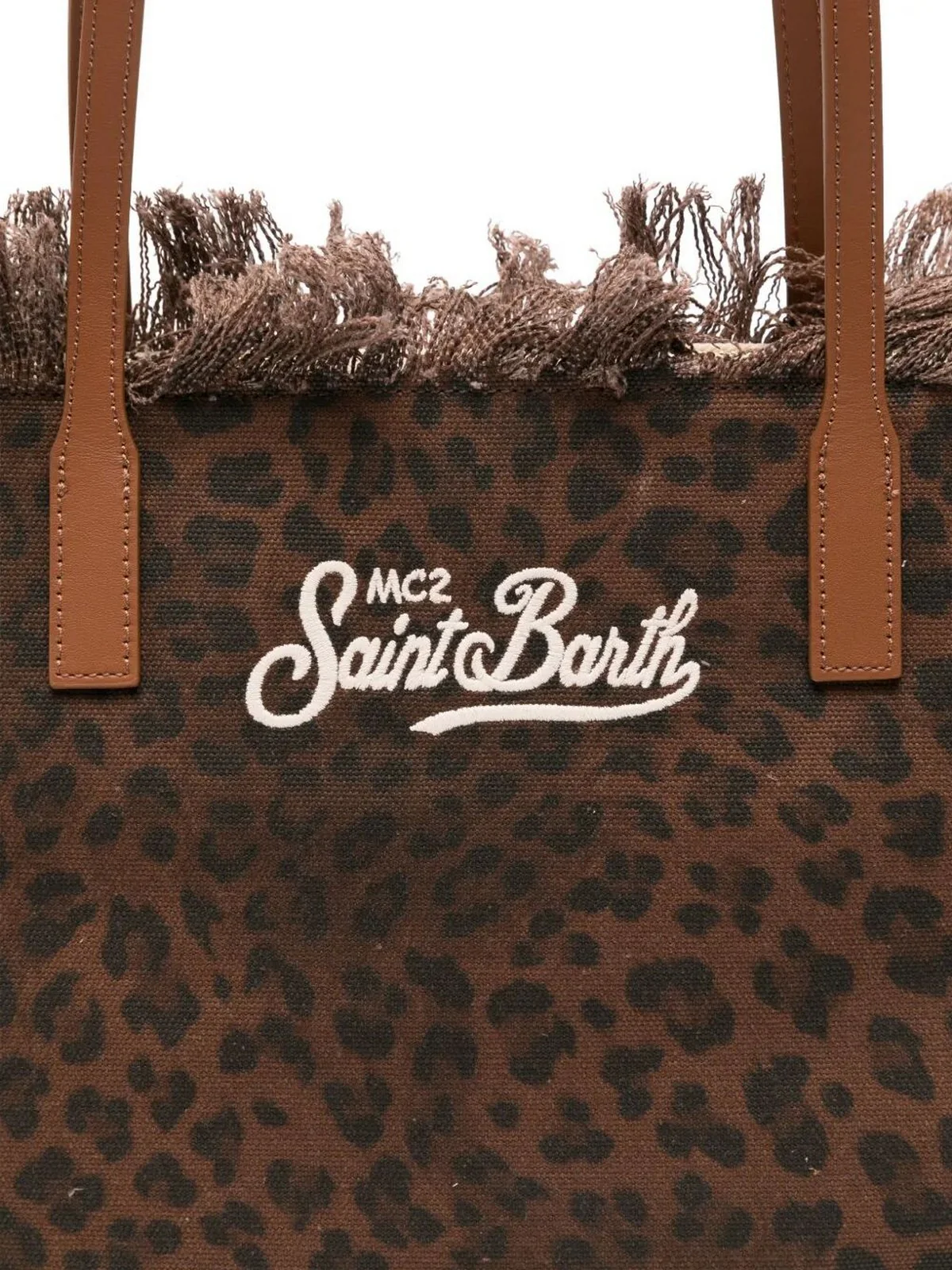 MC2 SAINT BARTH Borsa Donna  CITY BAG MID FRINGE 00588L CANVAS DARK LEOPARD 18 EMB - Image 3