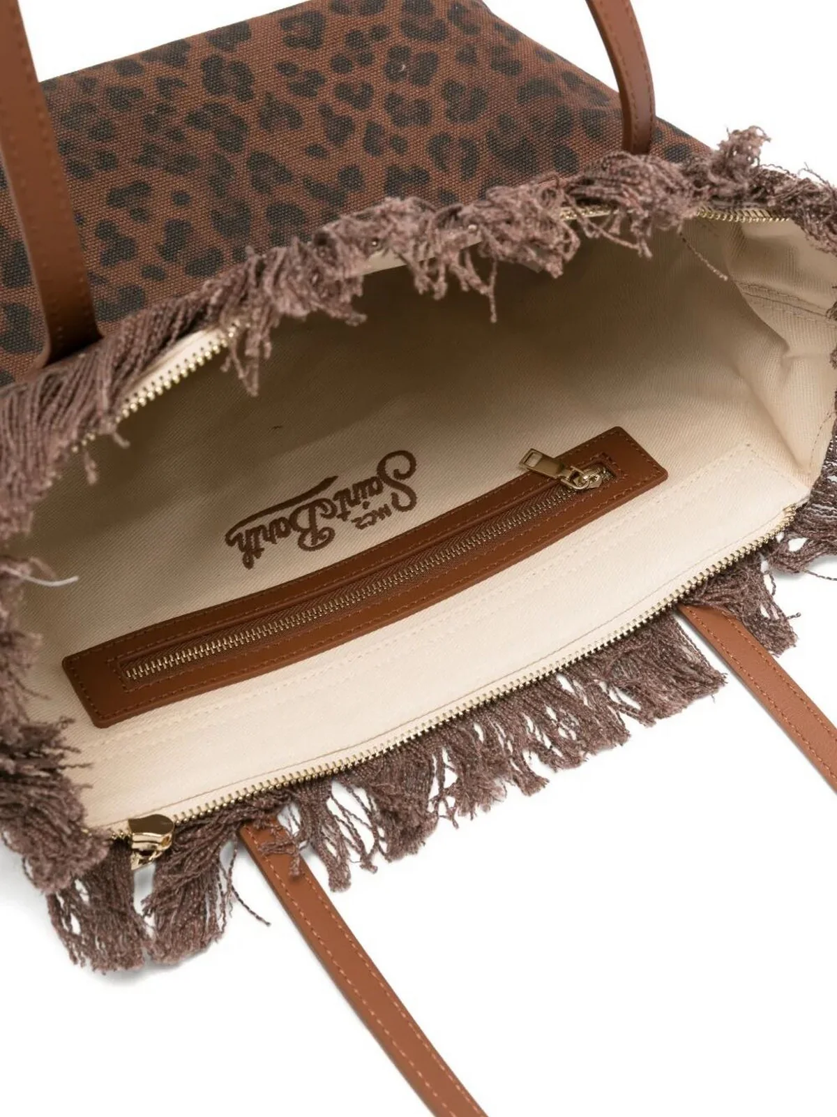 MC2 SAINT BARTH Borsa Donna  CITY BAG MID FRINGE 00588L CANVAS DARK LEOPARD 18 EMB - Image 5