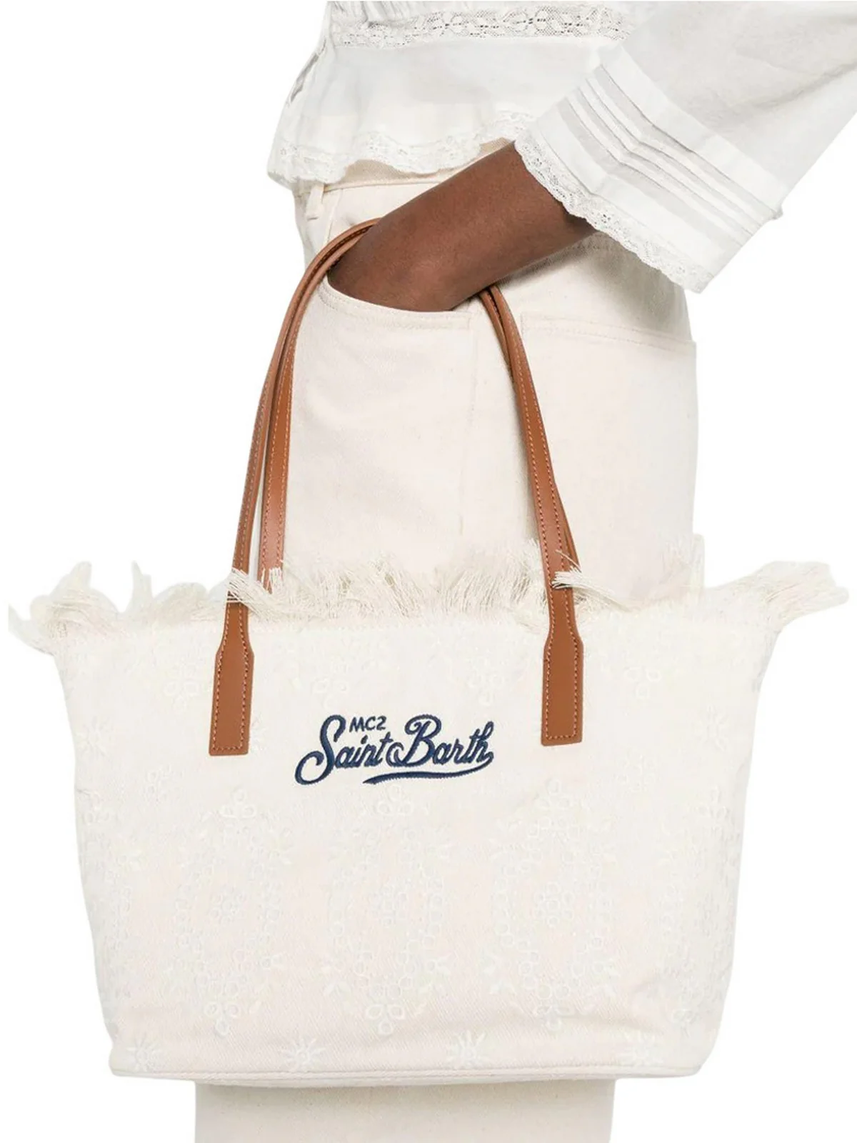 MC2 SAINT BARTH Borsa Donna CITY BAG MID FRINGE 01034L SANGALLO 10 EMB - Image 2