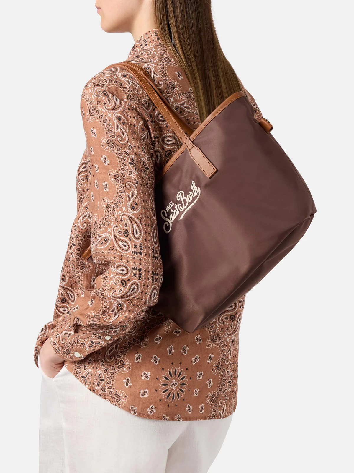 MC2 SAINT BARTH Borsa Donna CITY BAG MID NYLON 01819L 1818 EMB - Image 2