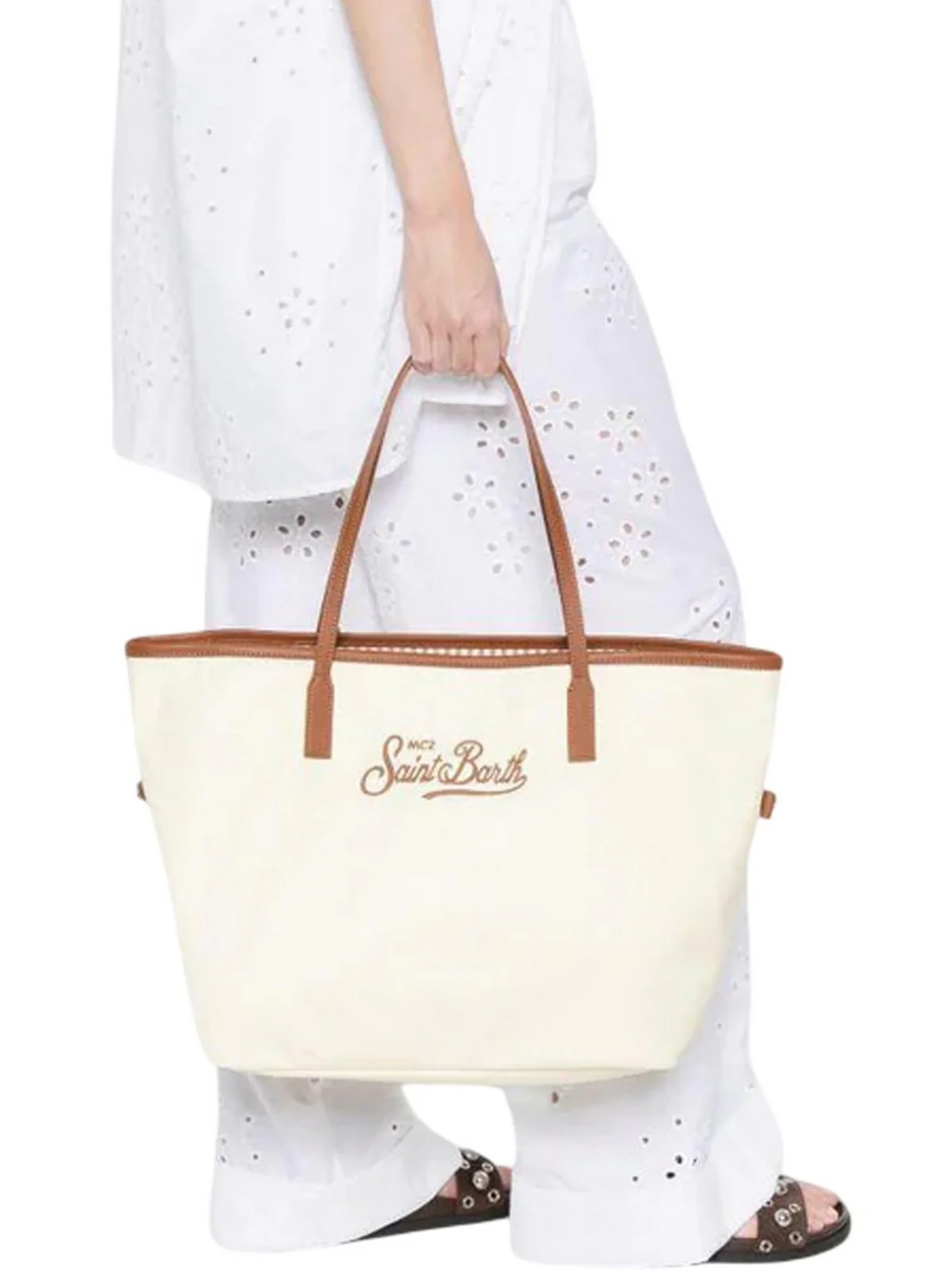 MC2 SAINT BARTH Borsa Donna  CITY BAG NYLON 01818L Bianco - Image 2