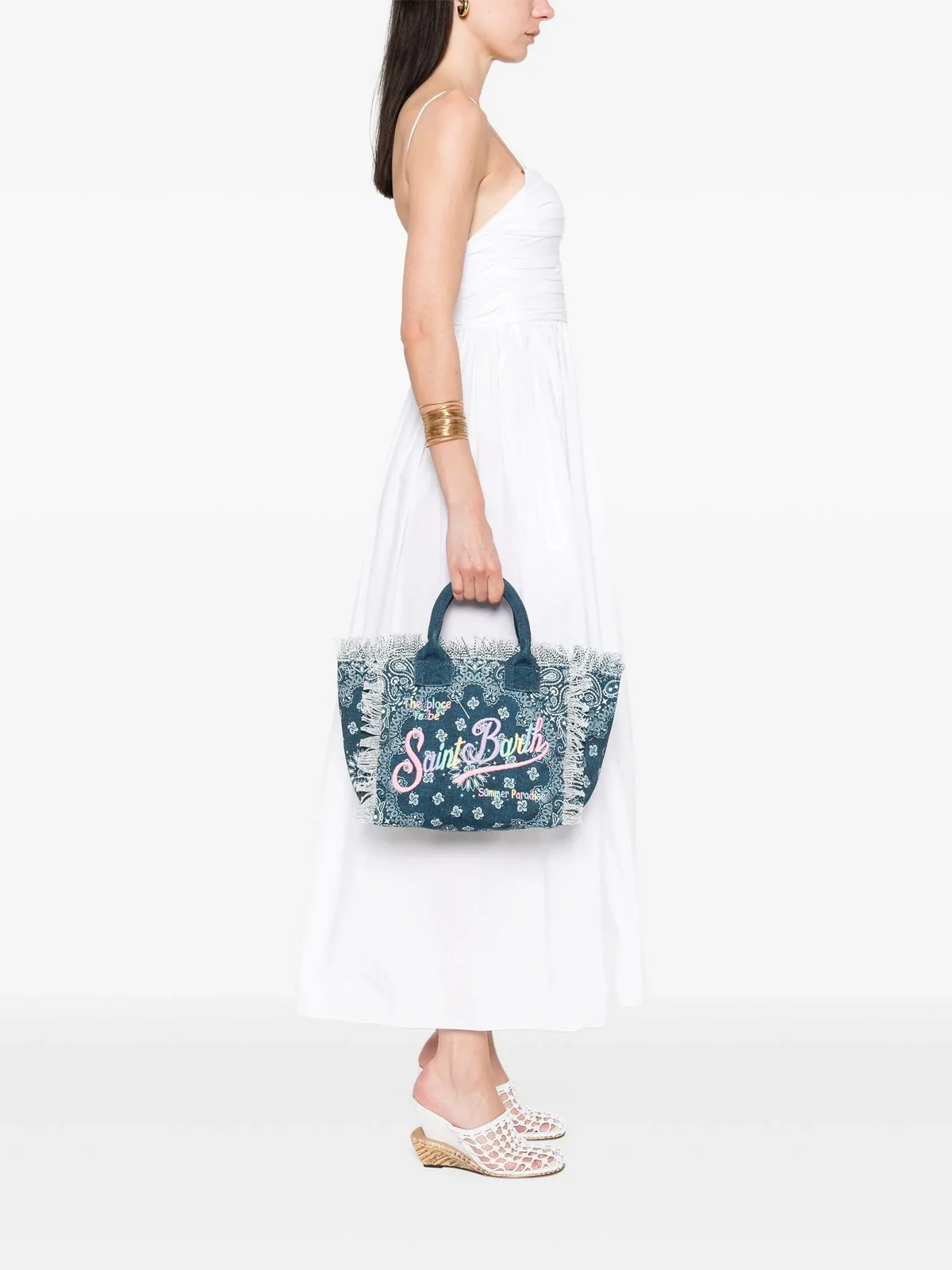 MC2 SAINT BARTH Borsa Donna  COLETTE 04119H BANDANNA ROUND PASTEL DEN EMB - Image 5