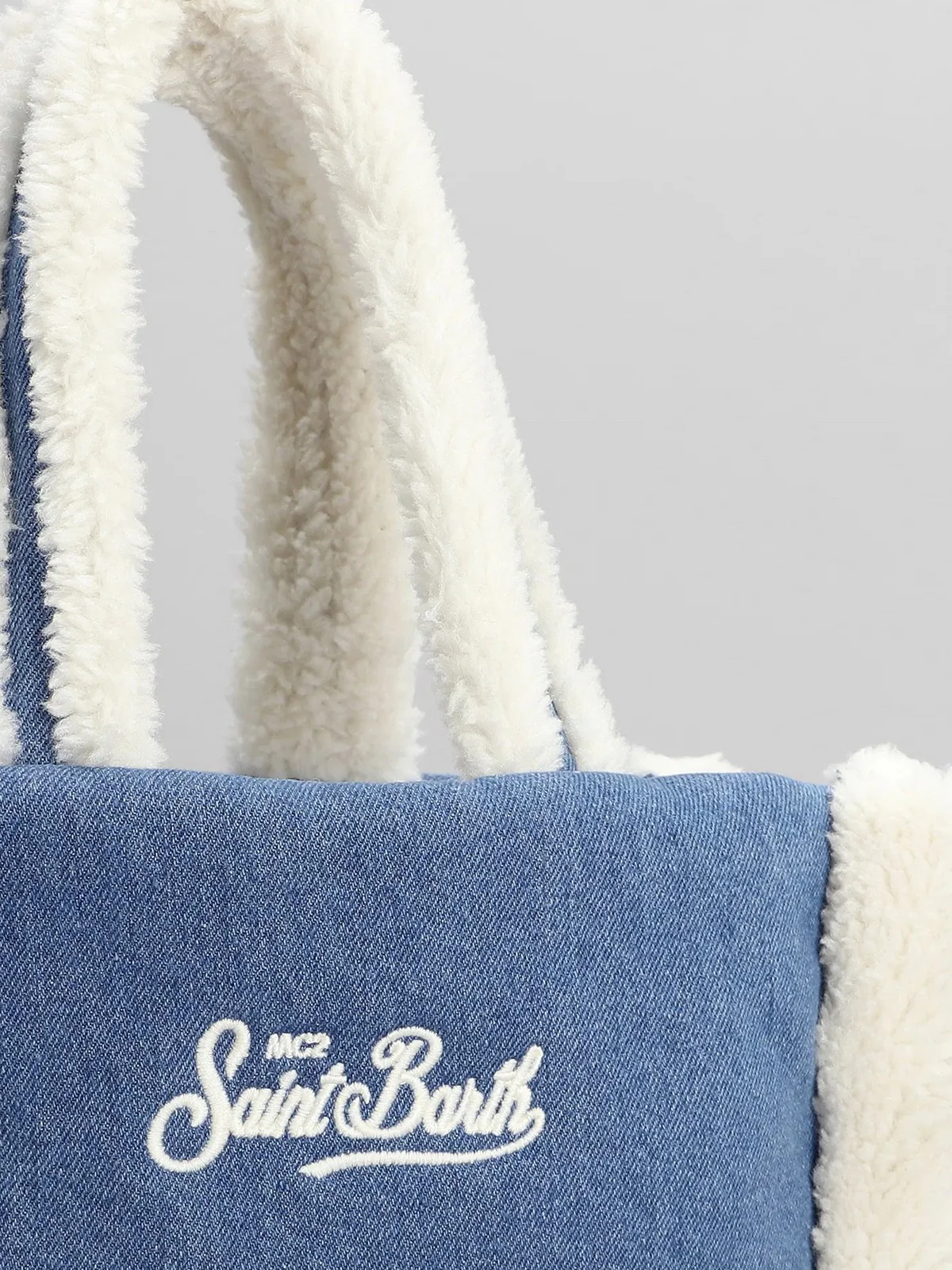 MC2 SAINT BARTH Borsa Donna  COLETTE SHEARLING 01473I DENIM 12 EMB - Image 4
