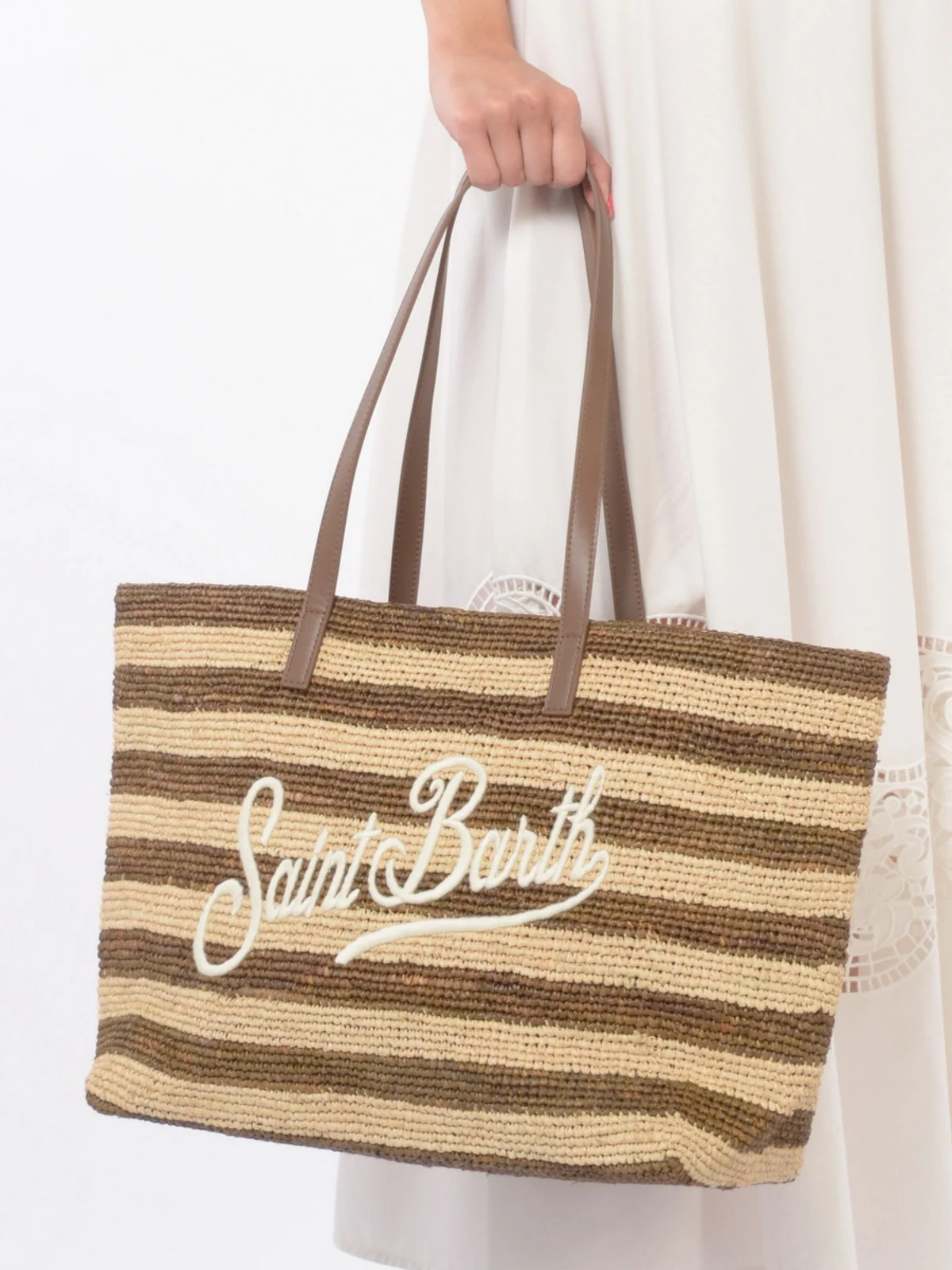 MC2 SAINT BARTH Borsa Donna  RAFFIA CITY 01322H STRIPES 18 EMB - Image 4