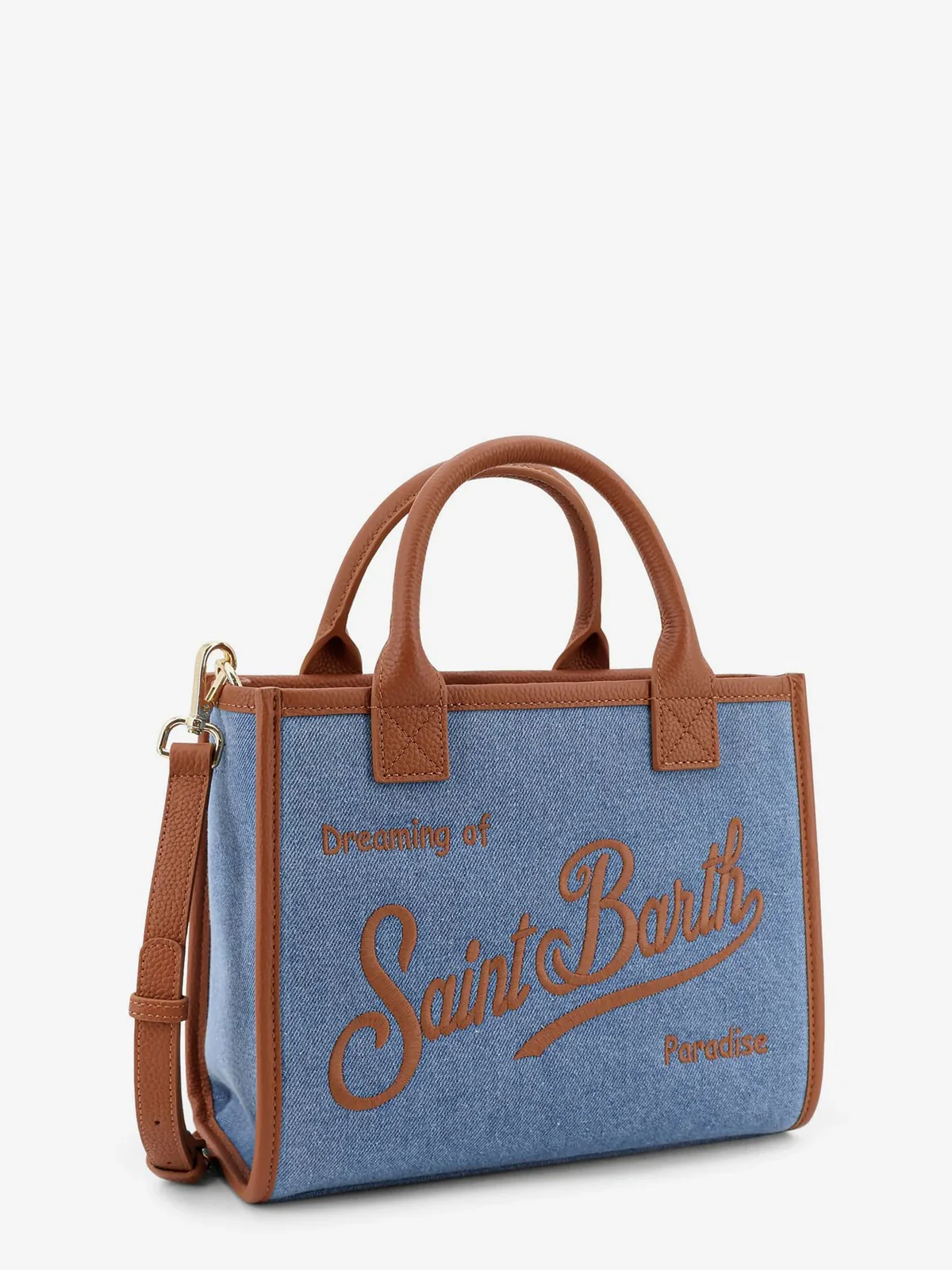 MC2 SAINT BARTH Borsa Donna  VANITY BAG MIDI 01515L DENIM GRAIN LEATHER 19 EMB - Image 3