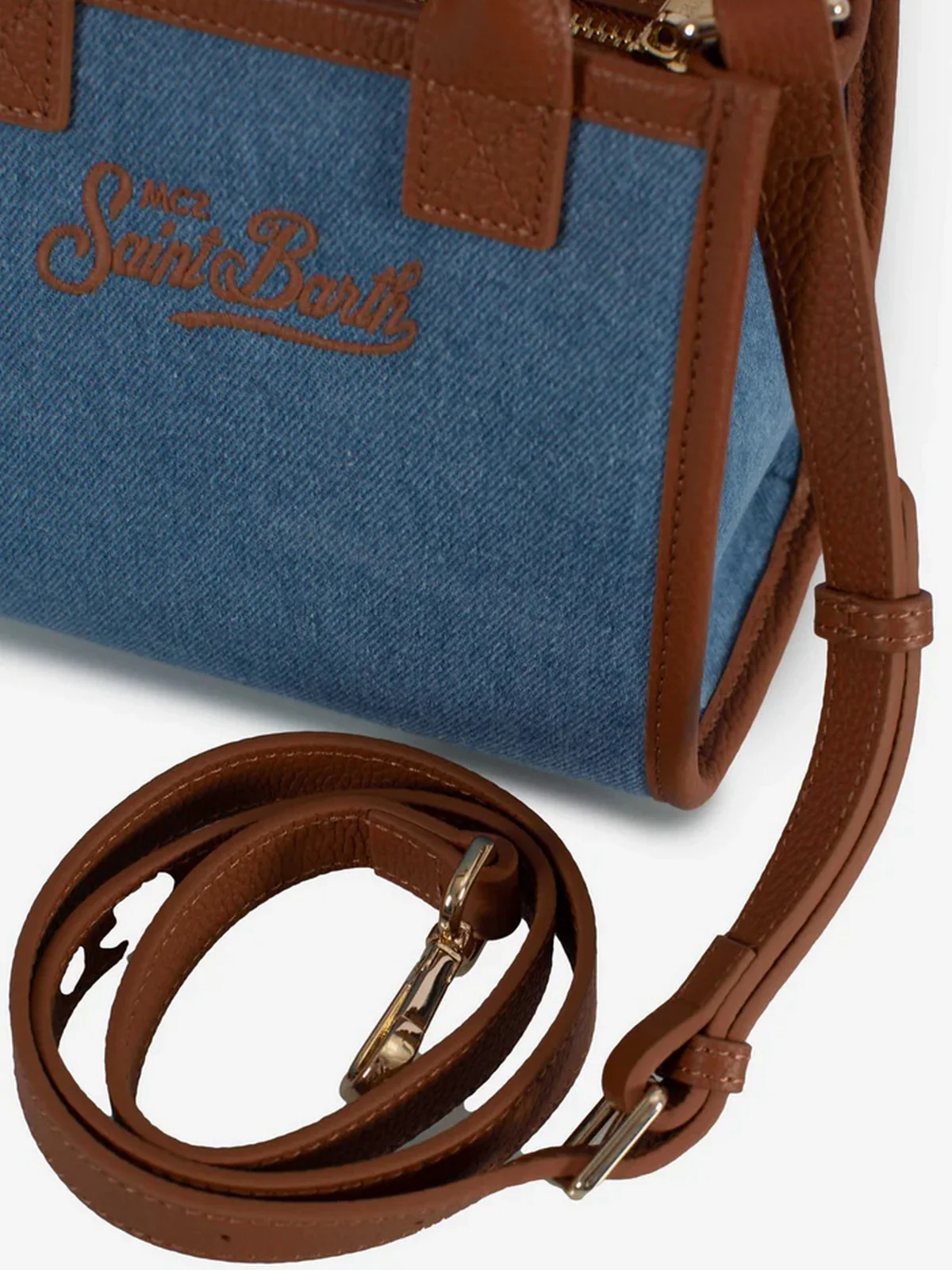 MC2 SAINT BARTH Borsa Donna  VANITY BAG MINI 01515L DENIM GRAIN LEATHER 19 EMB - Image 6