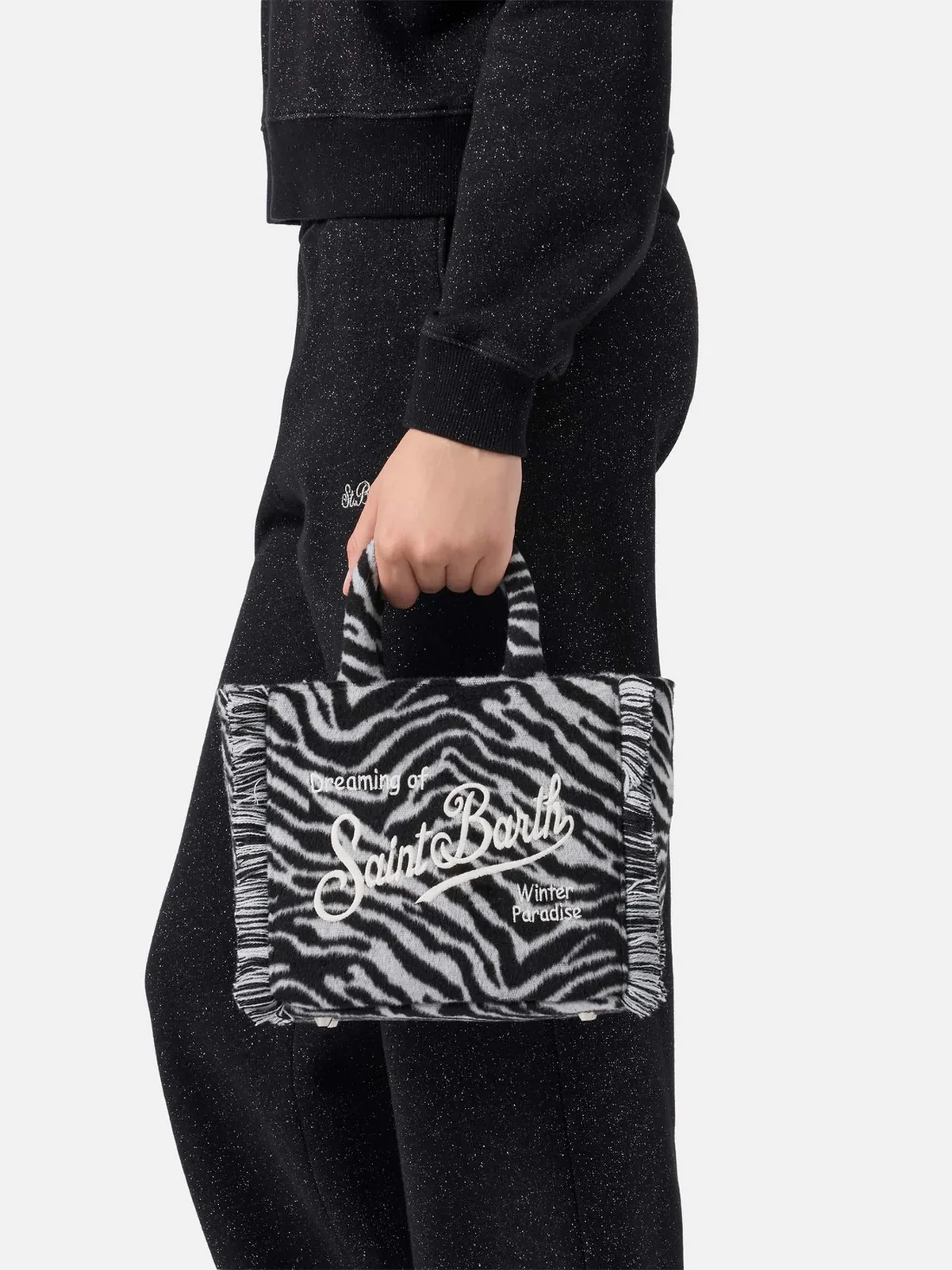 MC2 SAINT BARTH Borsa Donna  VANITY MINI FELT 00269I ZEBRA 00 EMB - Image 2
