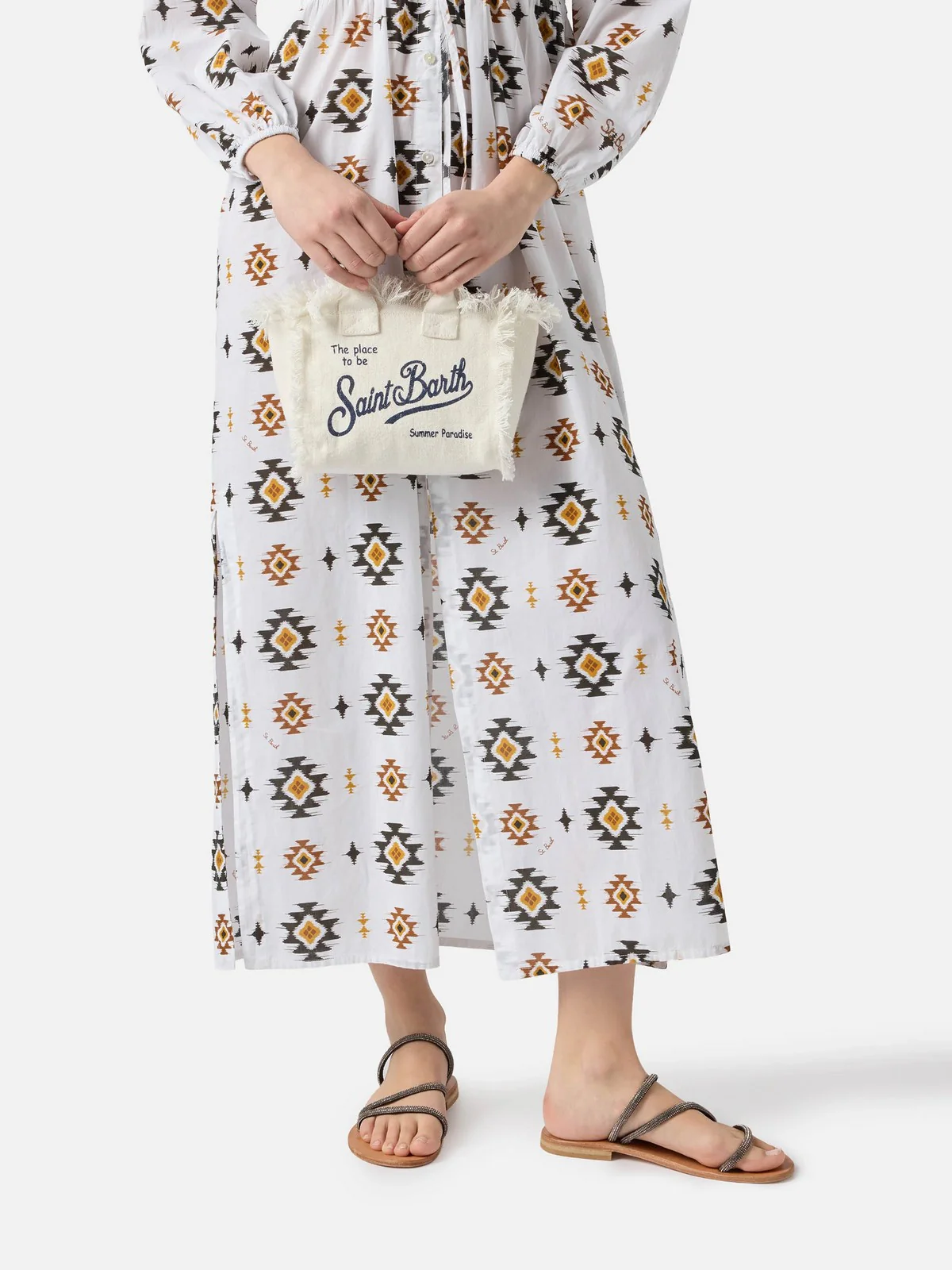 MC2 SAINT BARTH Borsa Donna  VANITY MINI LINEN 00405L Bianco - Image 2