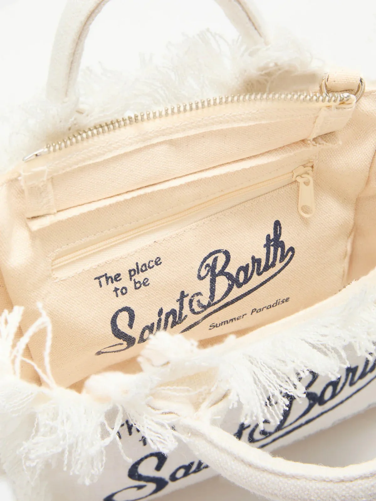 MC2 SAINT BARTH Borsa Donna  VANITY MINI LINEN 00405L Bianco - Image 4