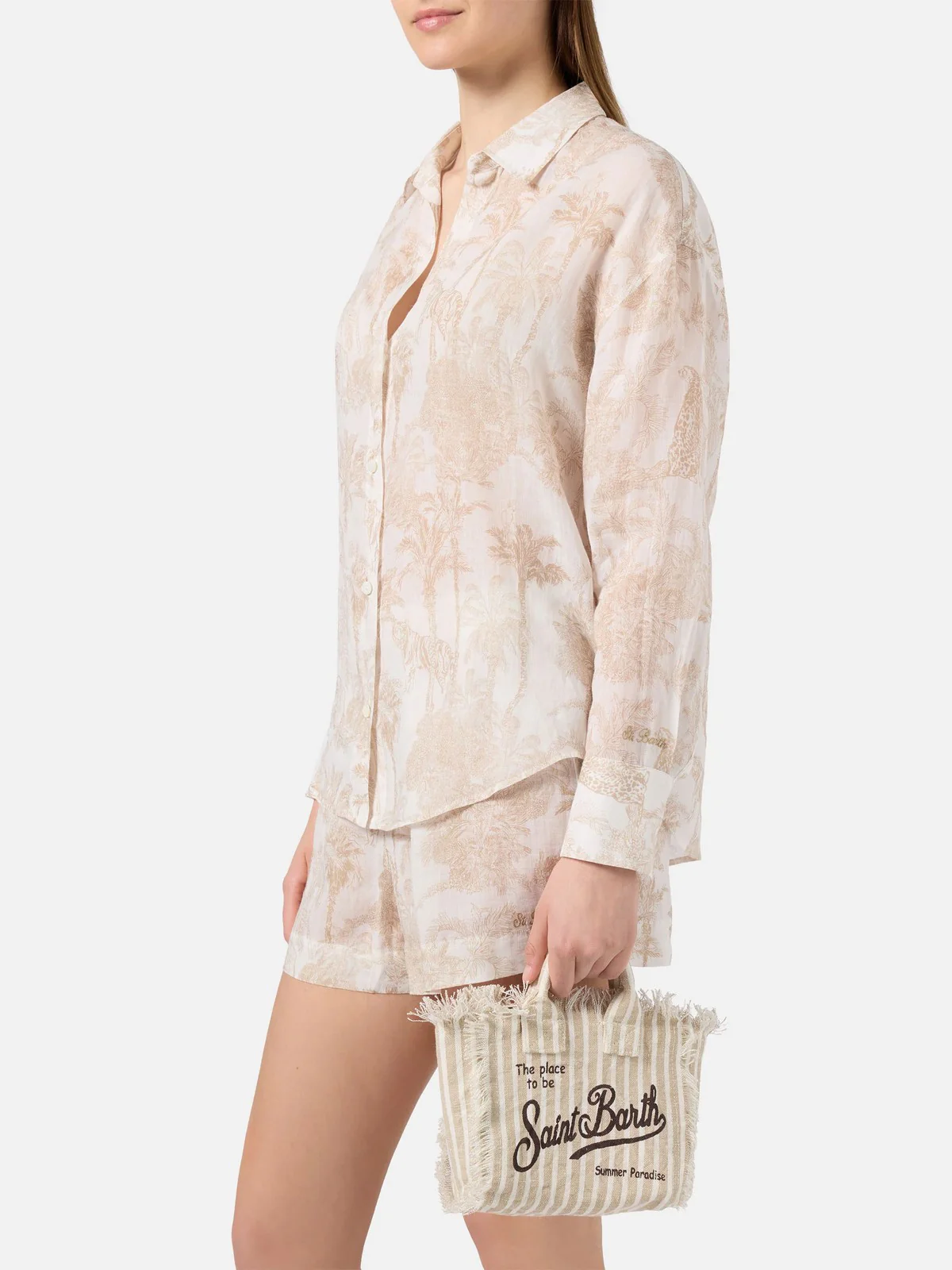 MC2 SAINT BARTH Borsa Donna  VANITY MINI LINEN 00433L LINEN STRIPES V 11 - Image 2