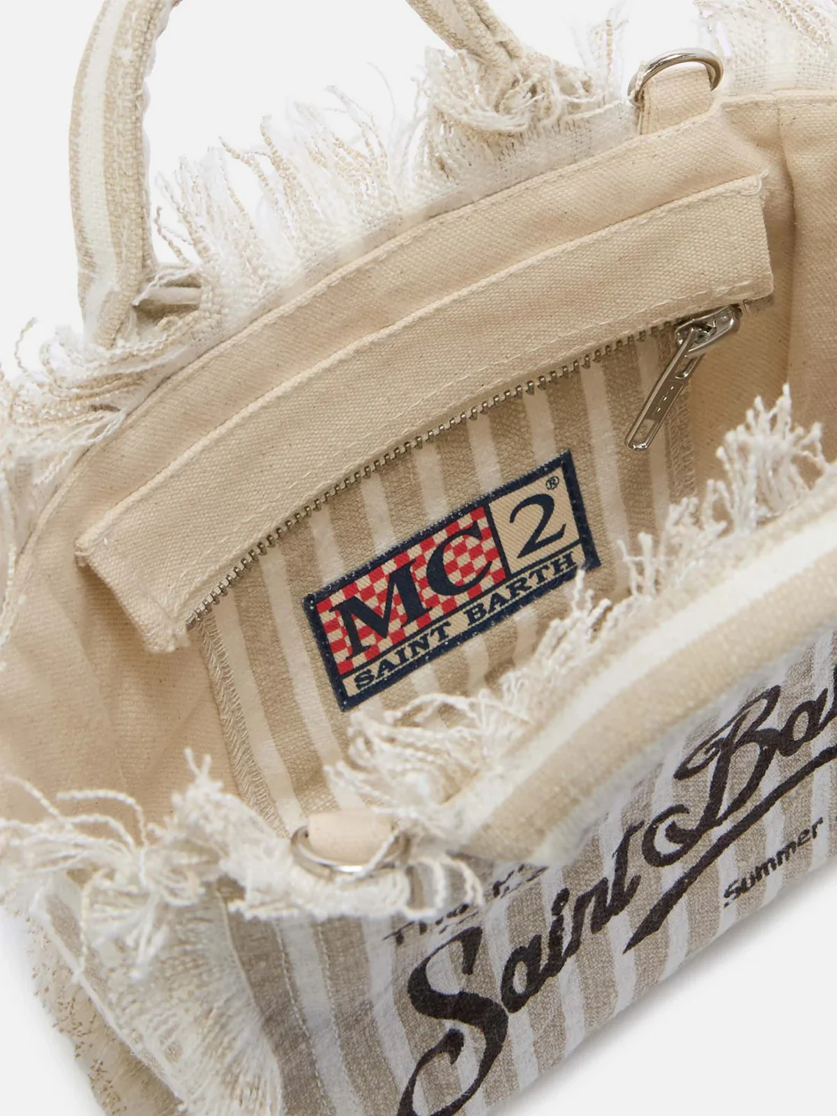 MC2 SAINT BARTH Borsa Donna  VANITY MINI LINEN 00433L LINEN STRIPES V 11 - Image 4