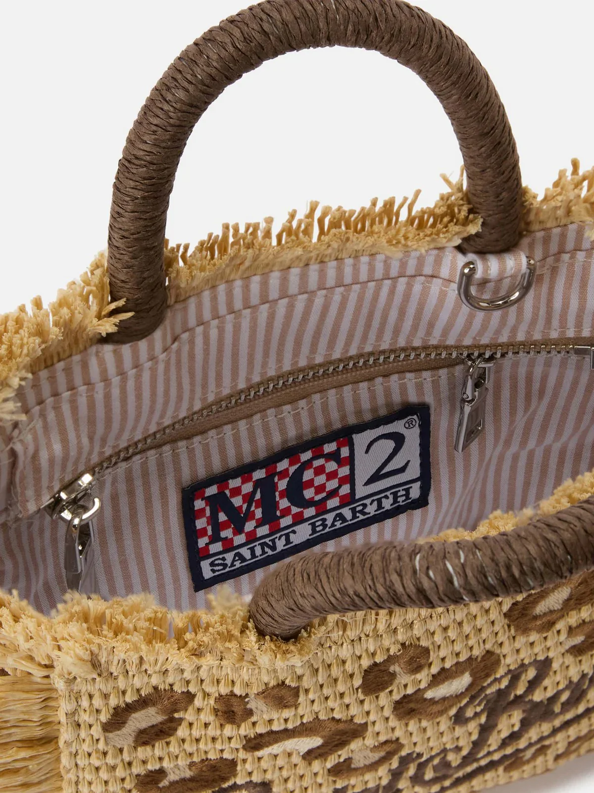 MC2 SAINT BARTH Borsa Donna  VANITY MINI STRAW N 00349L LEOPARD 18 EMB - Image 5