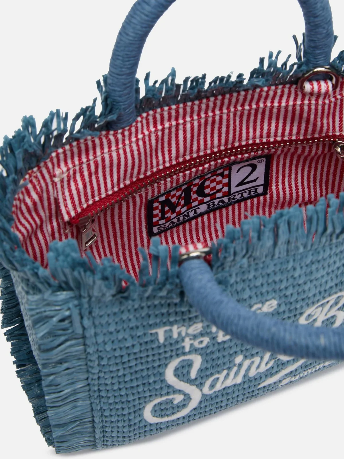 MC2 SAINT BARTH Borsa Donna  VANITY MINI STRAW N 01334H DENIM EMB - Image 5