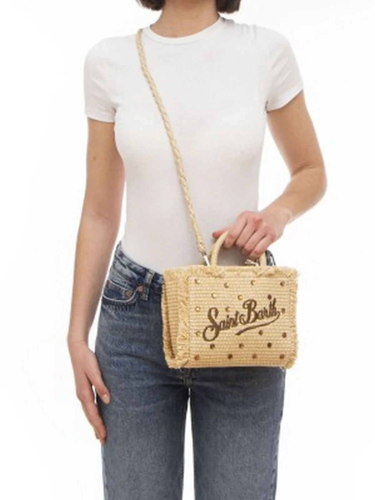 MC2 SAINT BARTH Borsa Donna  VANITY MINI STRAW N 02747L STRASS 18 EMB - Image 2